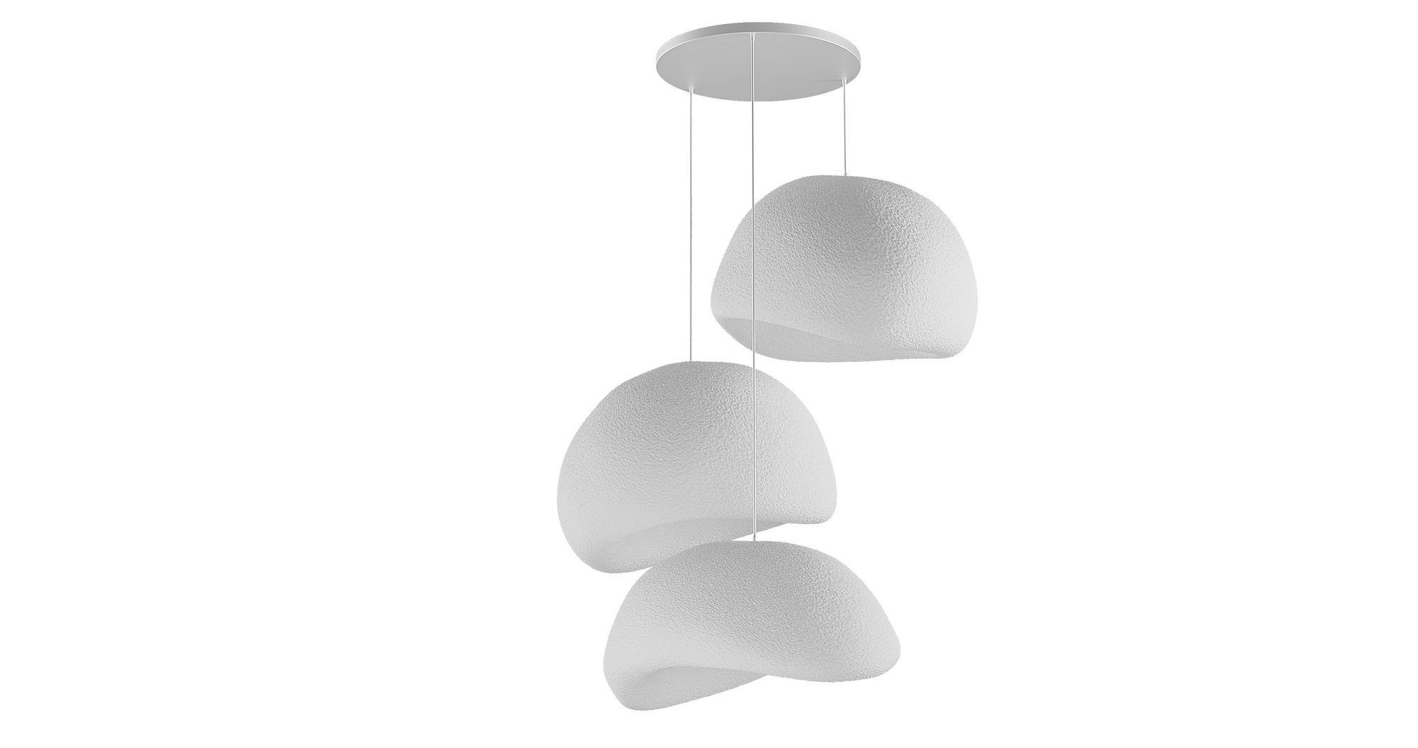 3-Flammig Wabi Sabi Kanso Beams Pendelleuchte Weiß