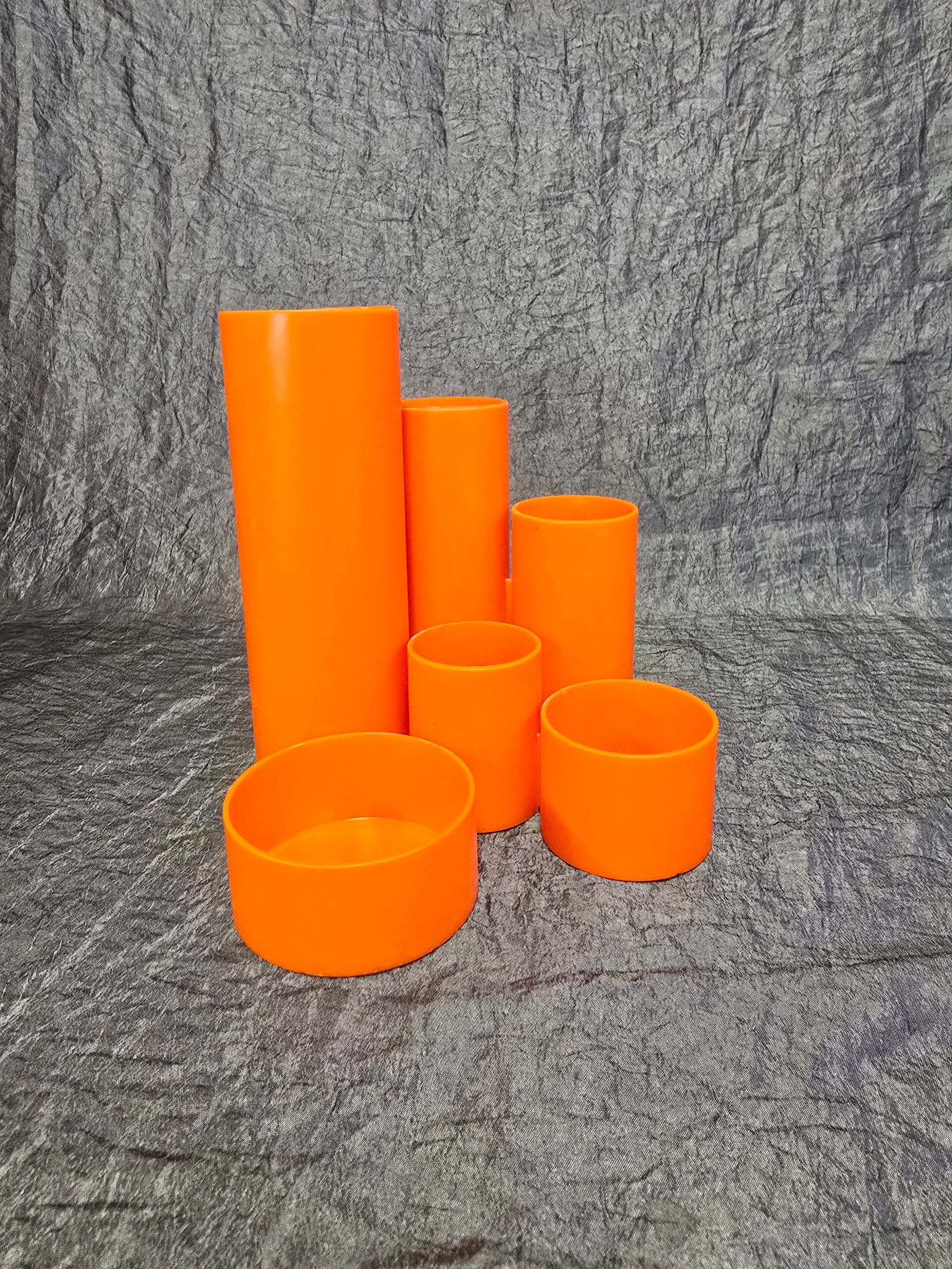 Vintage Stiftebox Kunststoff Orange