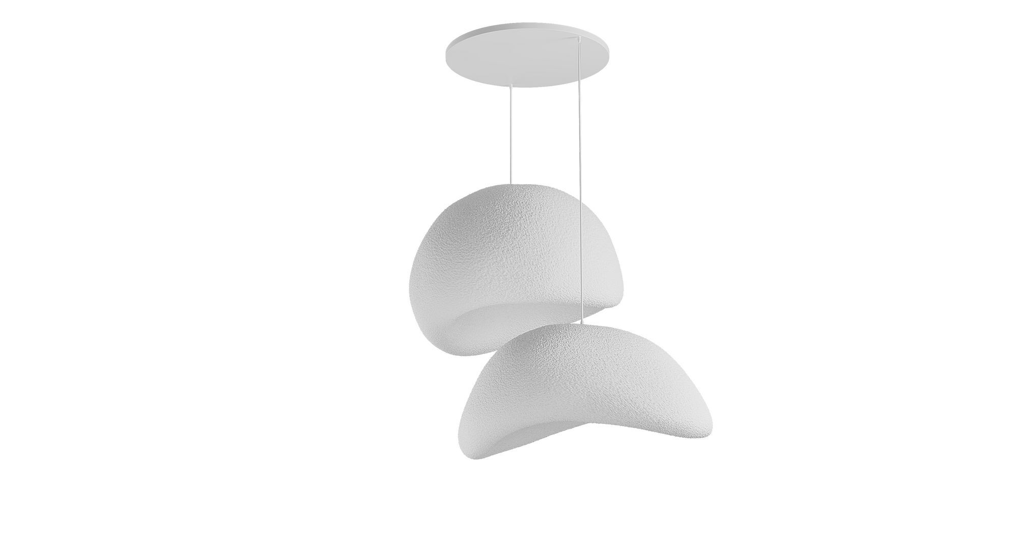 2-Flammig Wabi Sabi Plasterglows Pendelleuchte Weiß