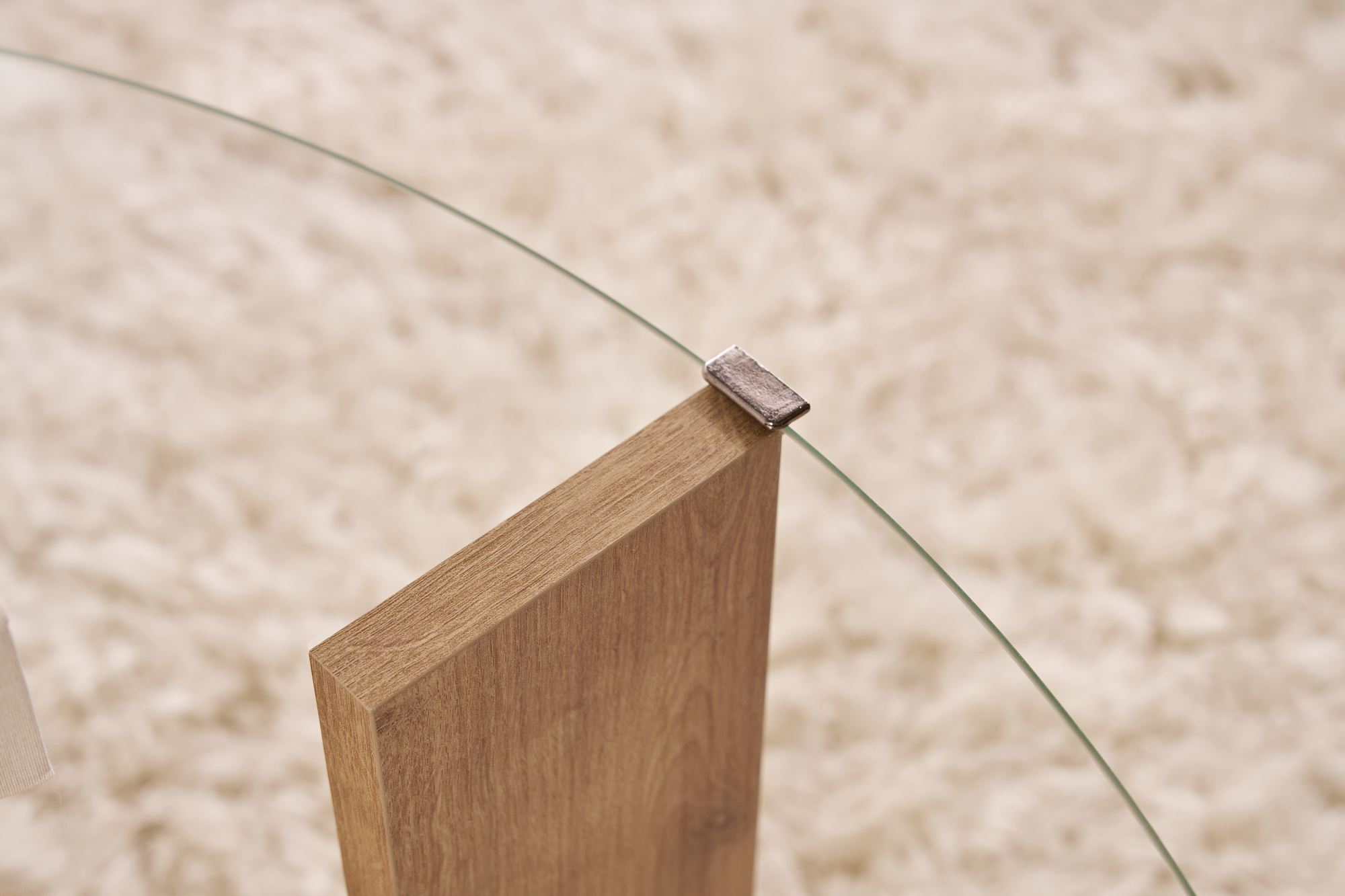 Clara Tavolino Zaffiro Rovere Trasparente Ø75cm