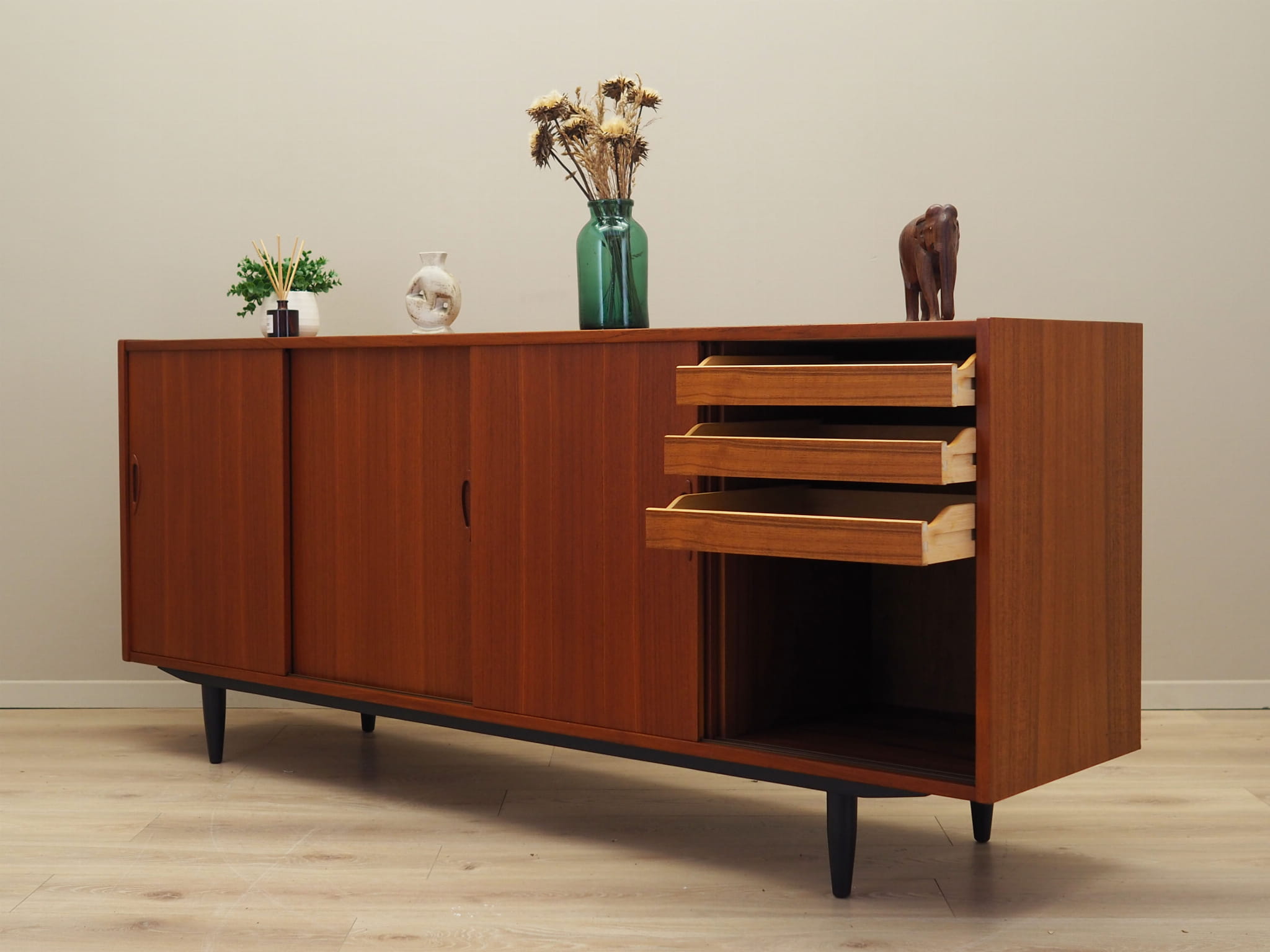 Vintage Sideboard Teak Wood Brown 1970s