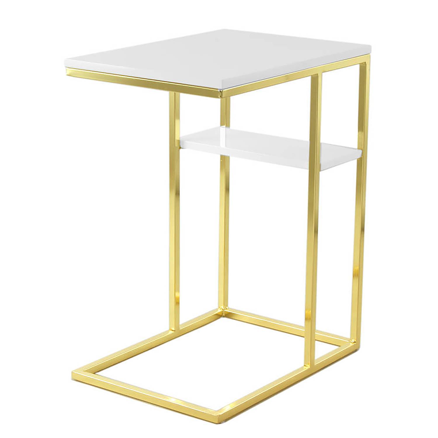 Lucilla Side Table Stainless Steel Gold White