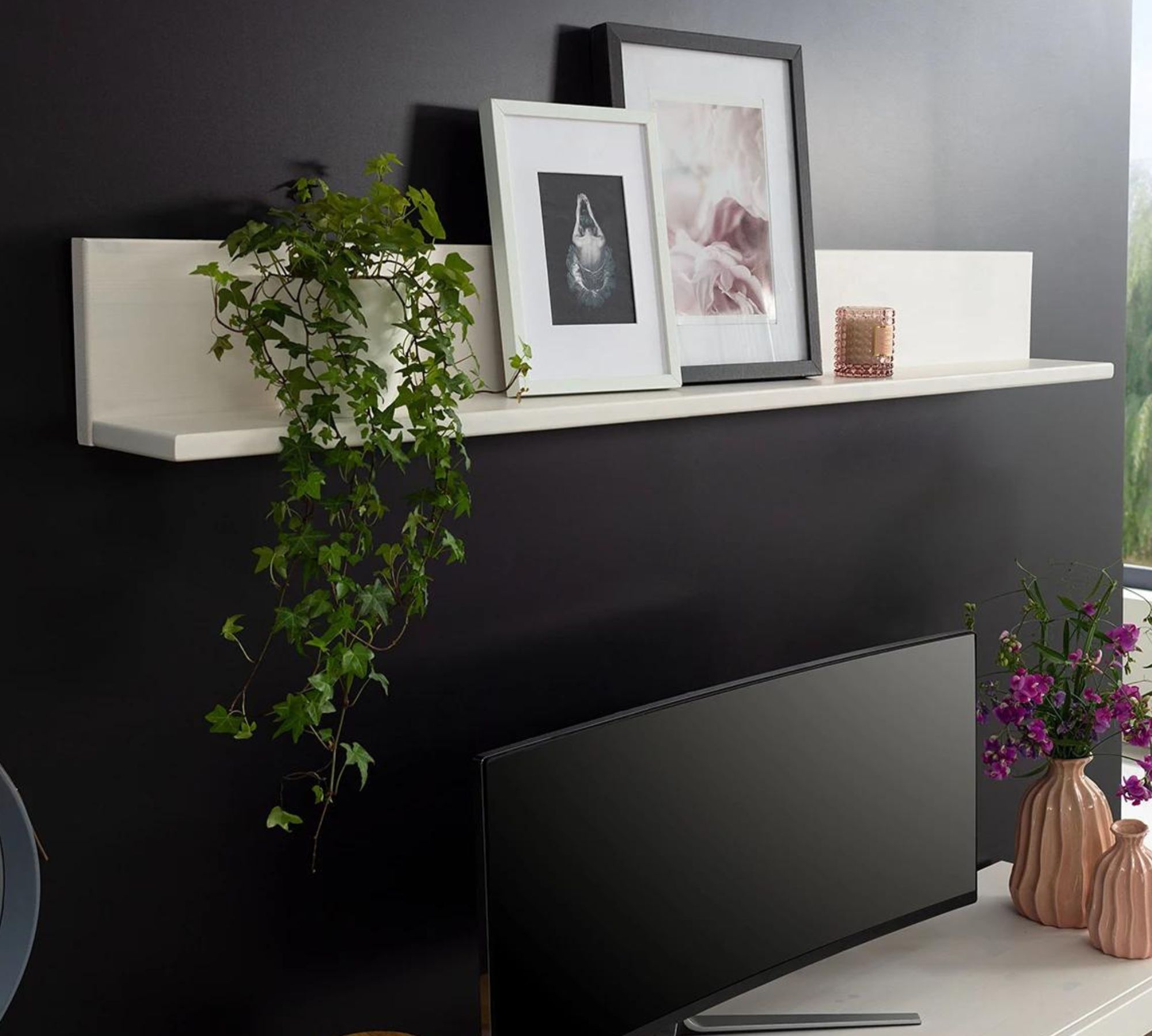 Wandboard Kiefernholz Massiv Weiß