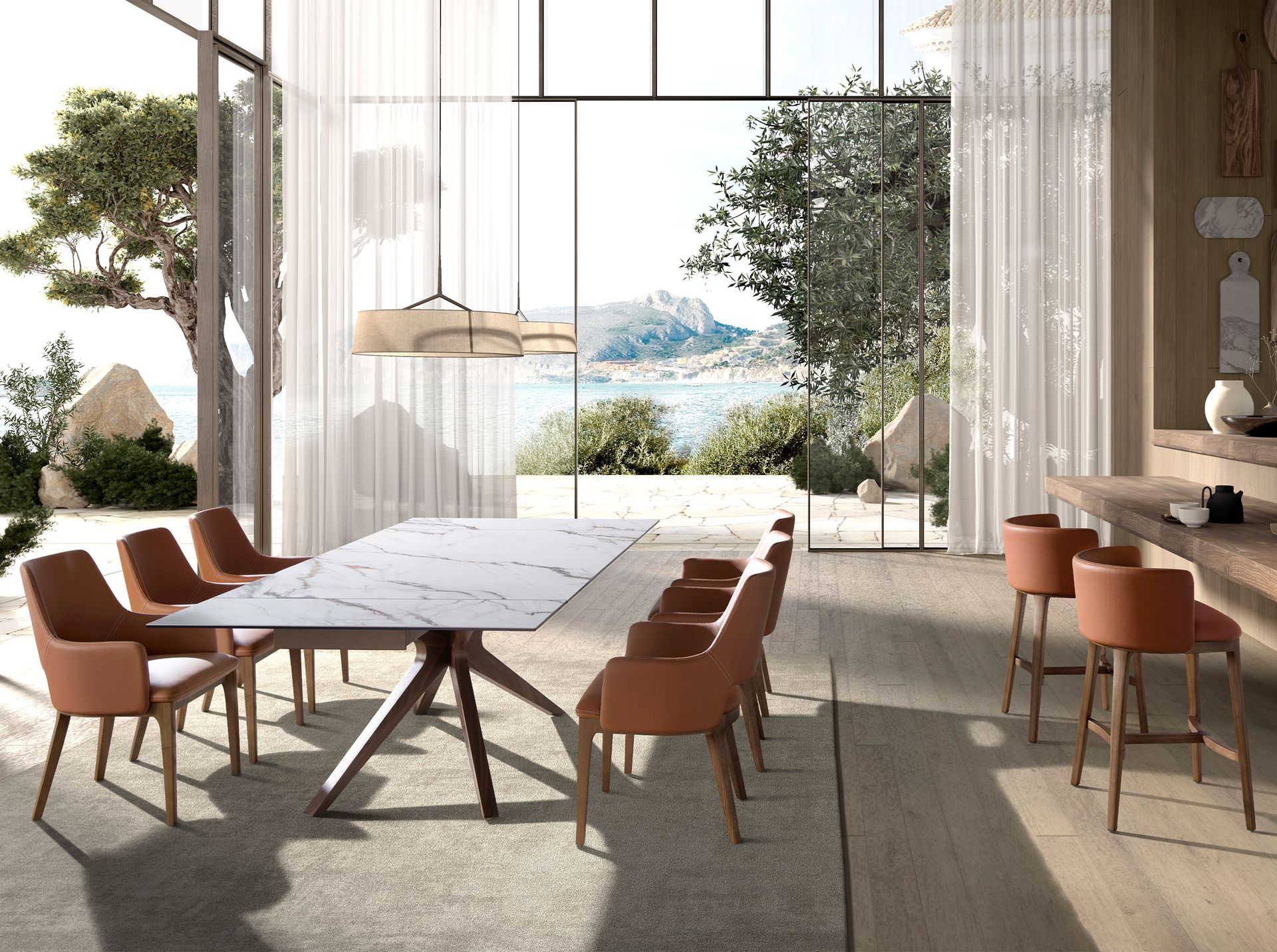 Barstuhl Kunstleder Braun