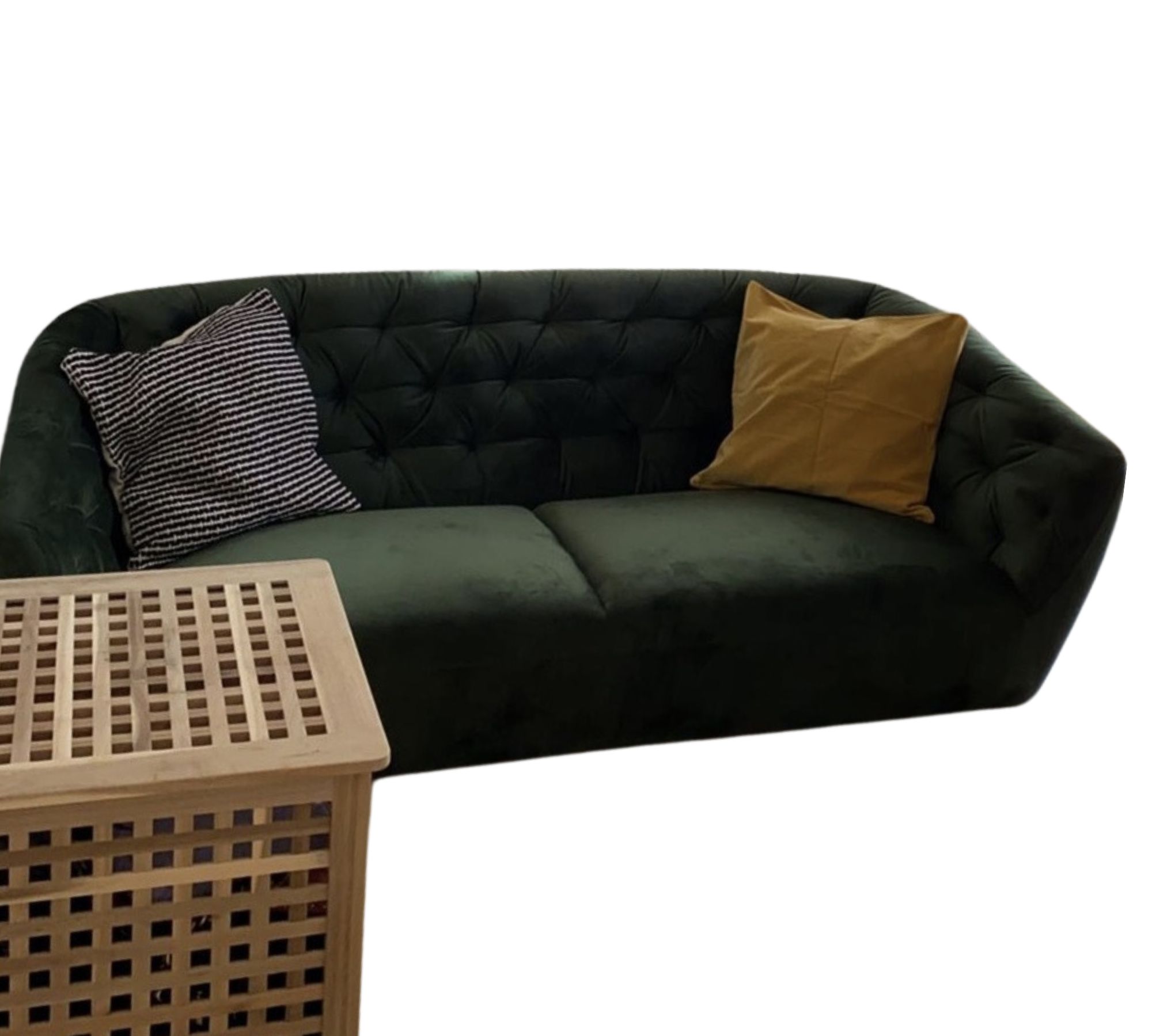 Chesterfield Sofa Samt Dunkelgrün