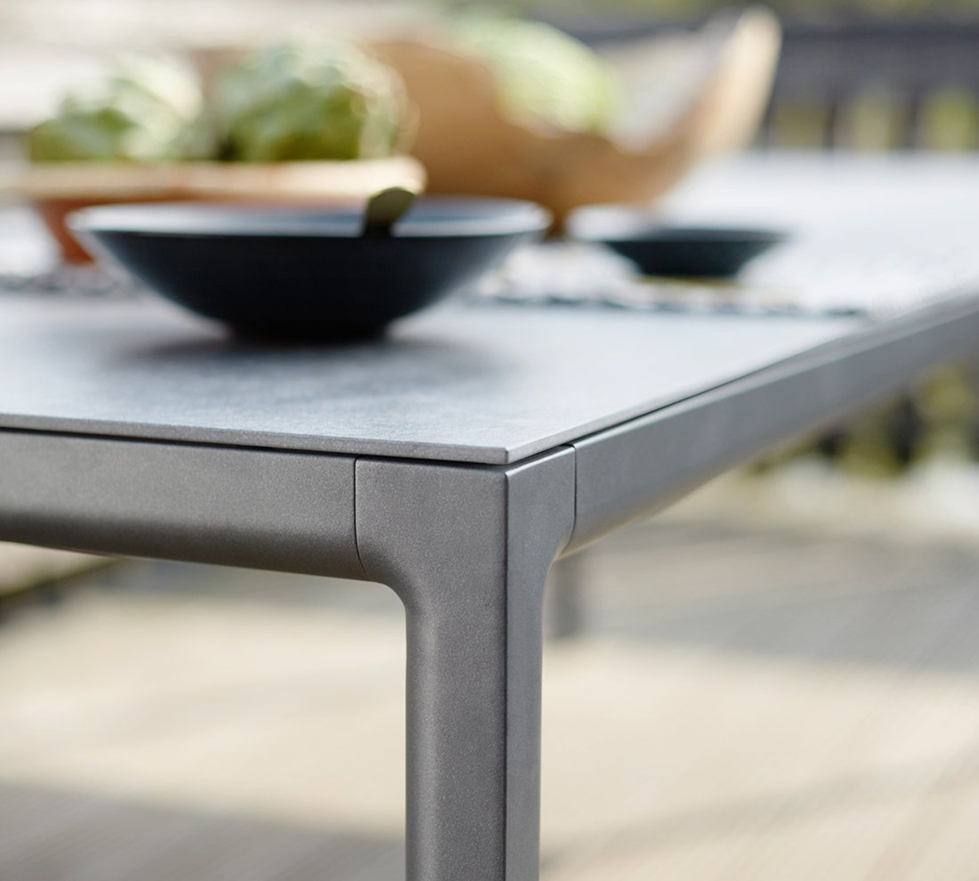 Soft Tisch Aluminium HPL-Platte Anthrazit 240 x 100 cm