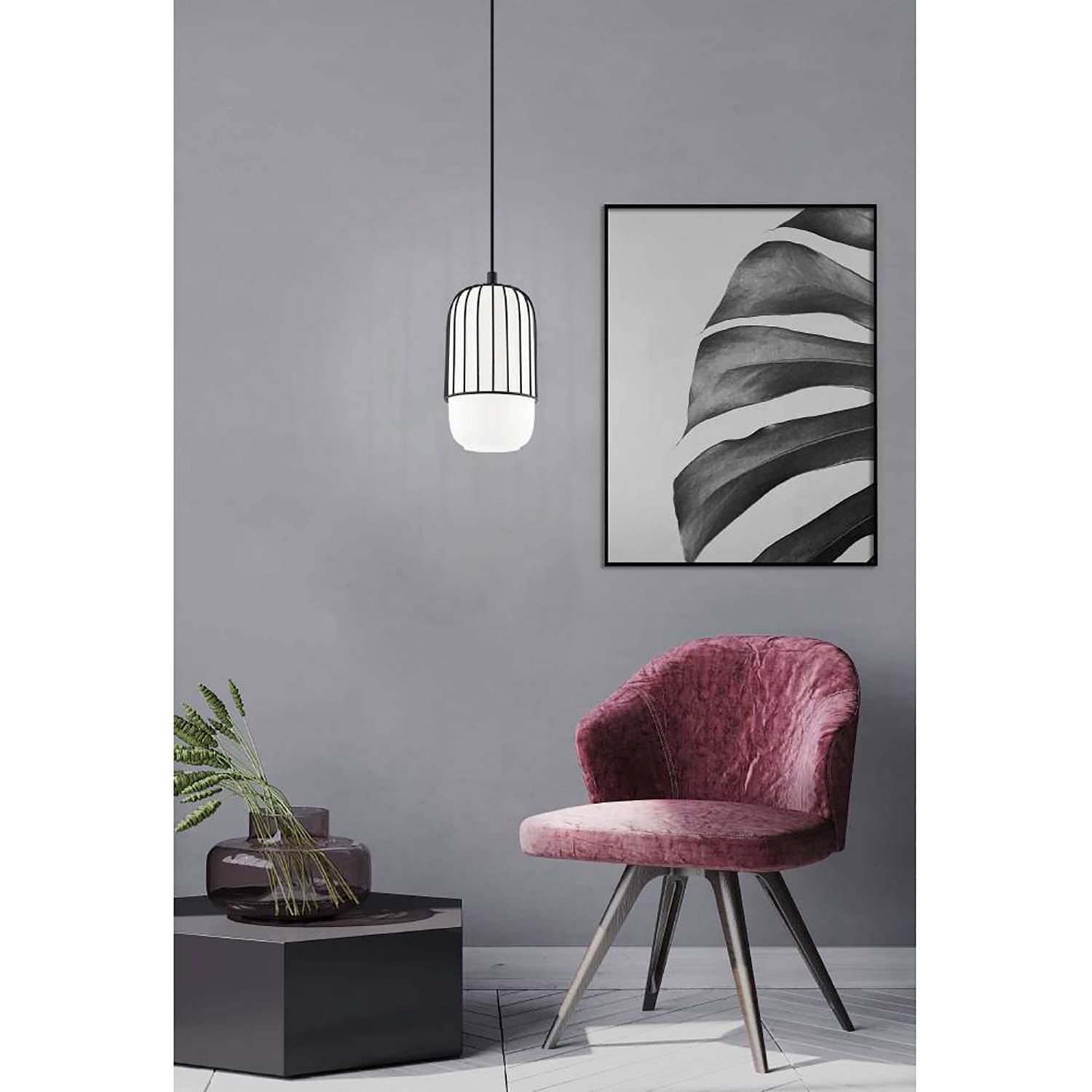 Muleges I Pendant light Opal glass Steel 1-light