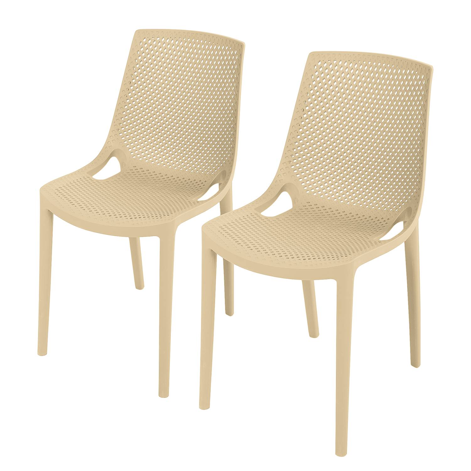 2x Stapelstuhl Vacaria Beige