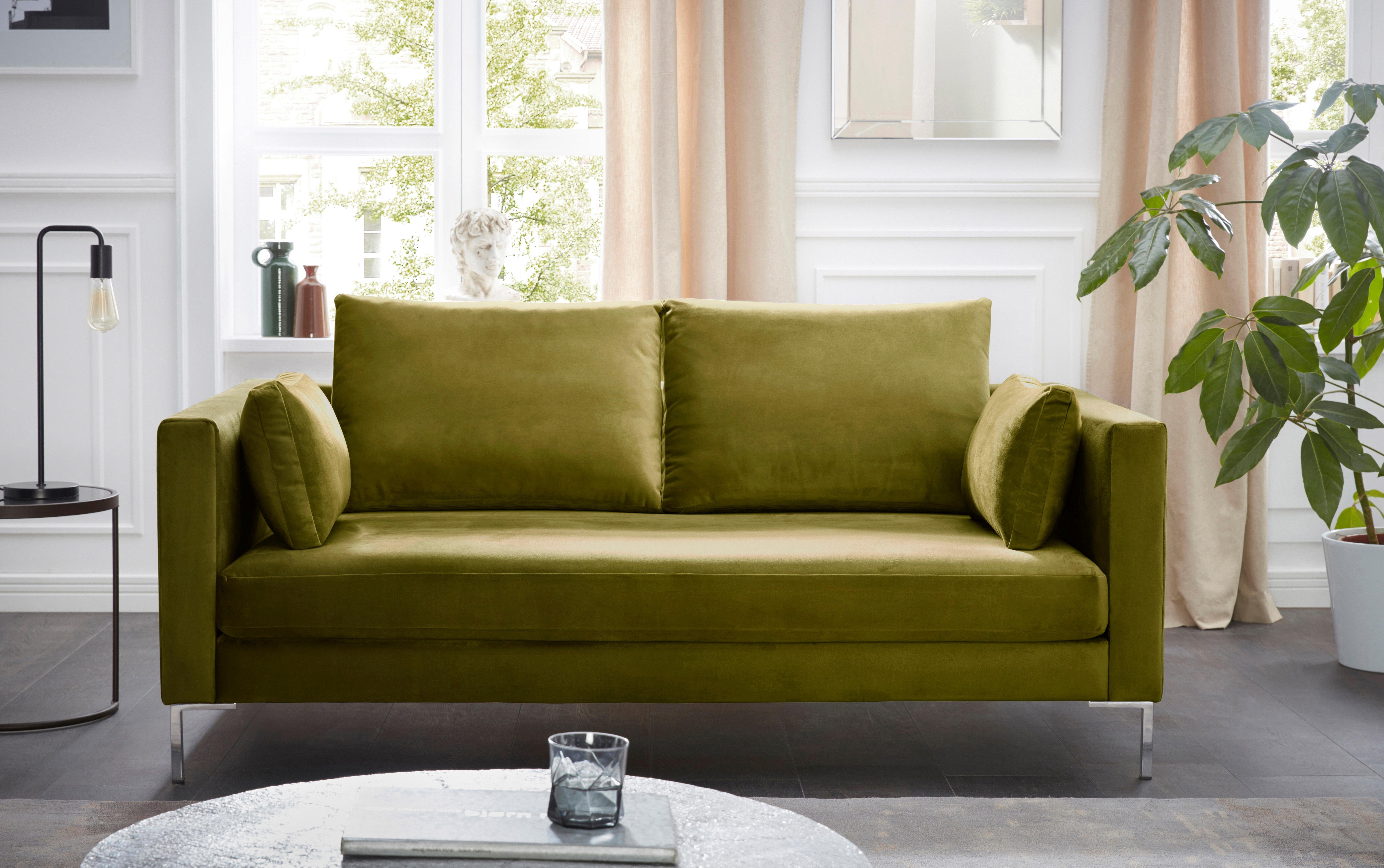 Marinus Sofa 2-Sitzer Samt Metall Grün