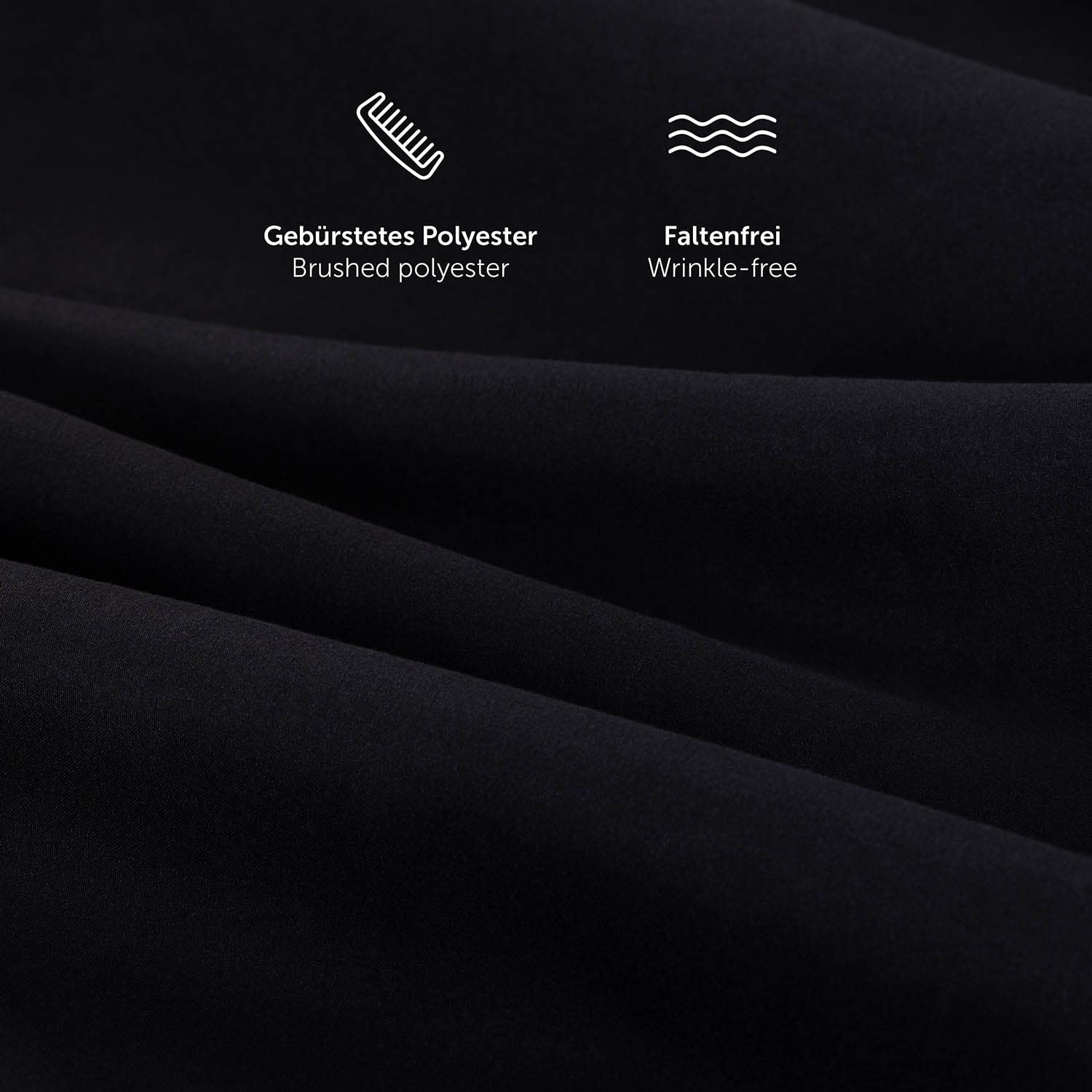 Duvet Cover Set Baumwolle Schwarz