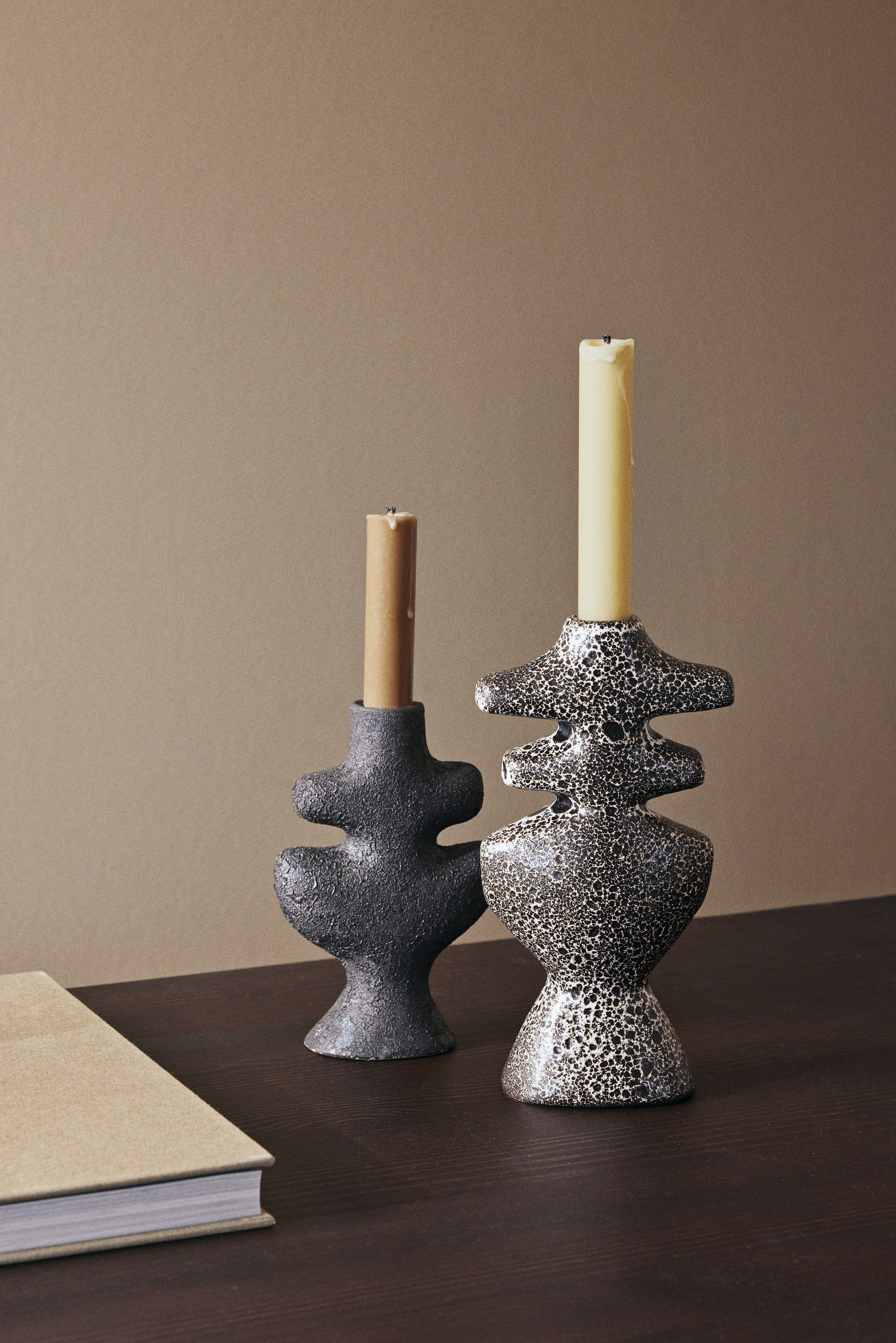 Yara Kerzenhalter Keramik Grau