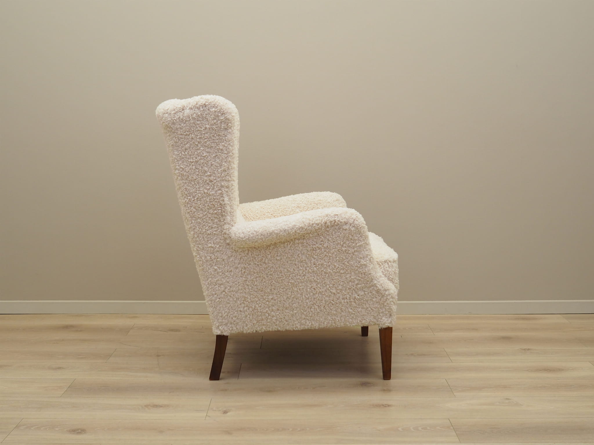 Armchair Textile Wood Cream 1960s