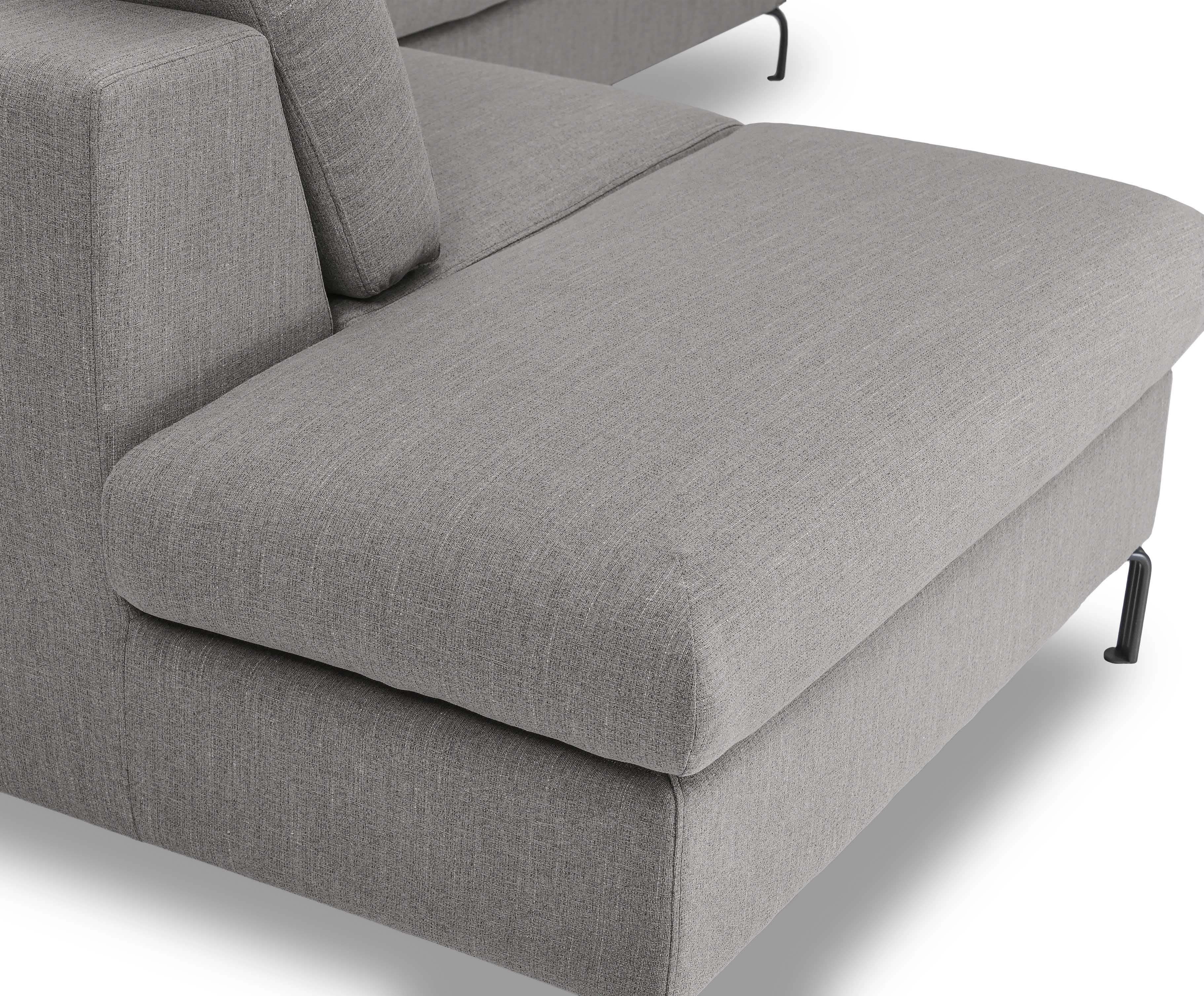 Ecksofa Novato mit Dauerschlaffunktion Textil Grau