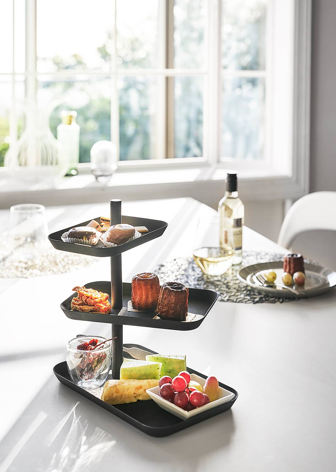 Tower Etagere Steel Black