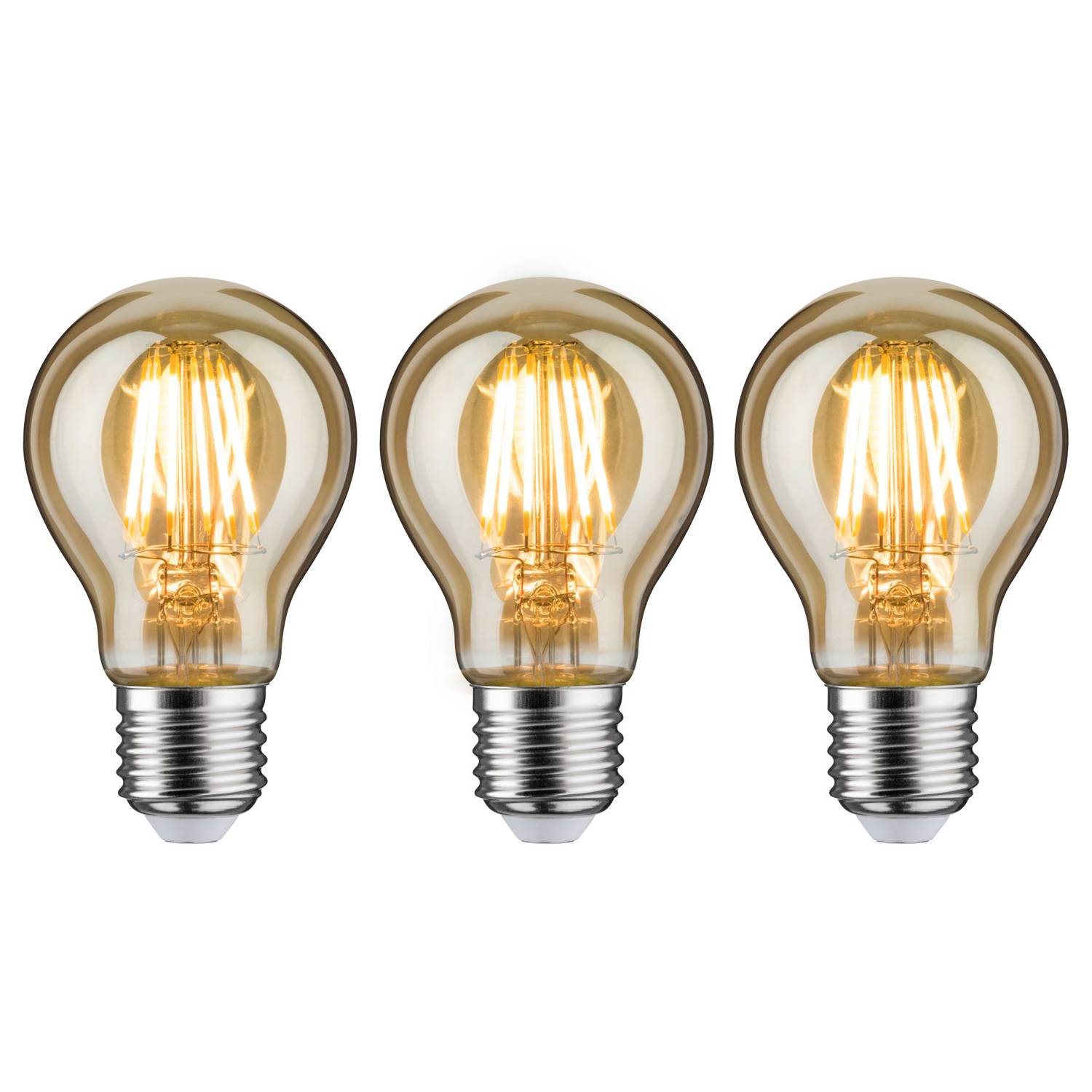 3x Face LED-Leuchtmittel Klarglas Metall