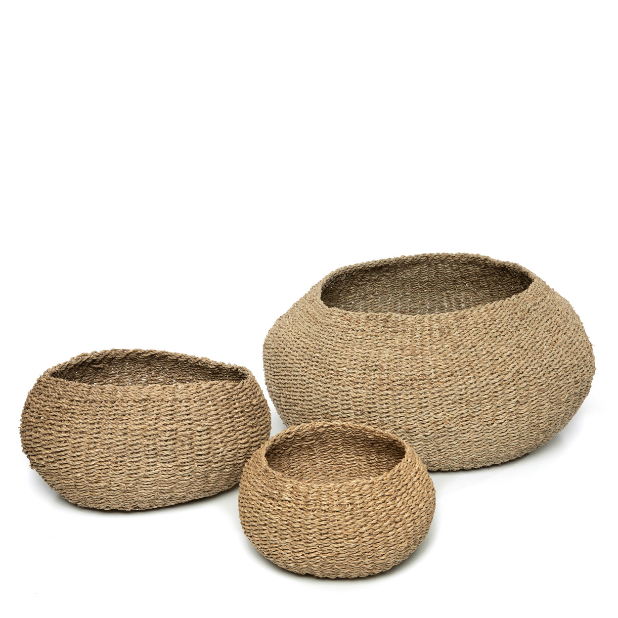 3x Aufbewahrungskorb M Seegras Natur