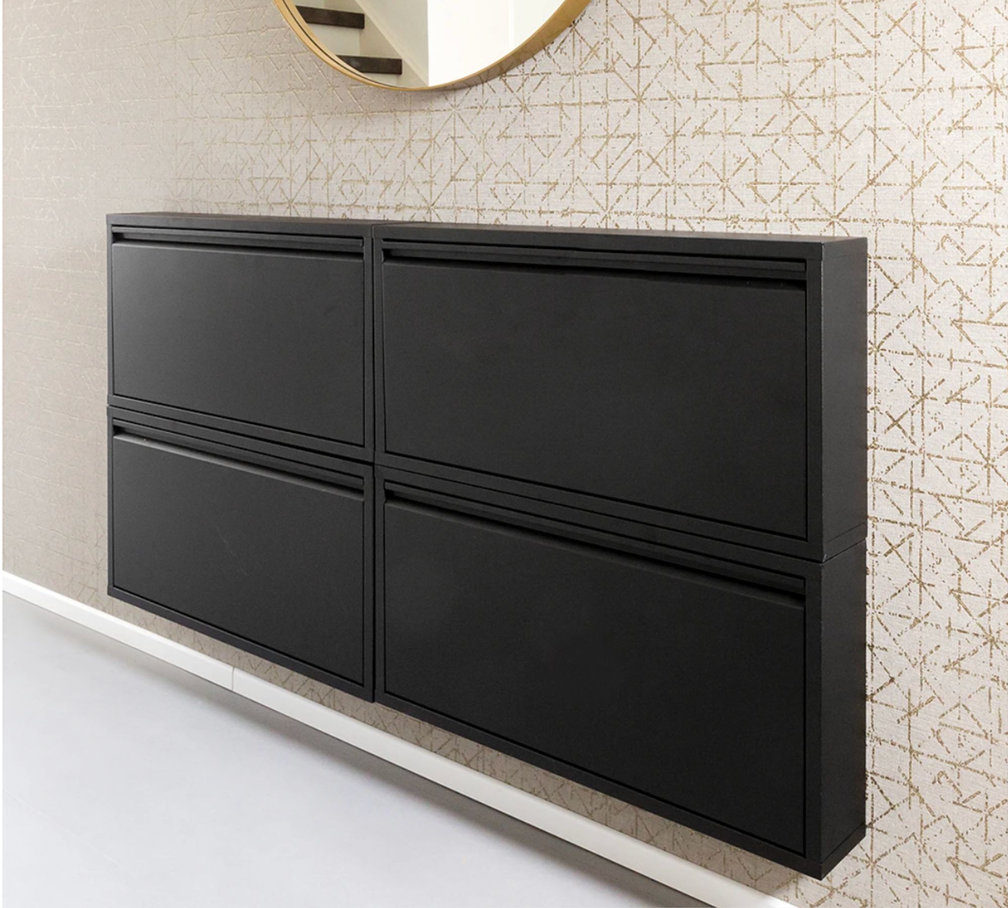 Schuhschrank Metall Schwarz