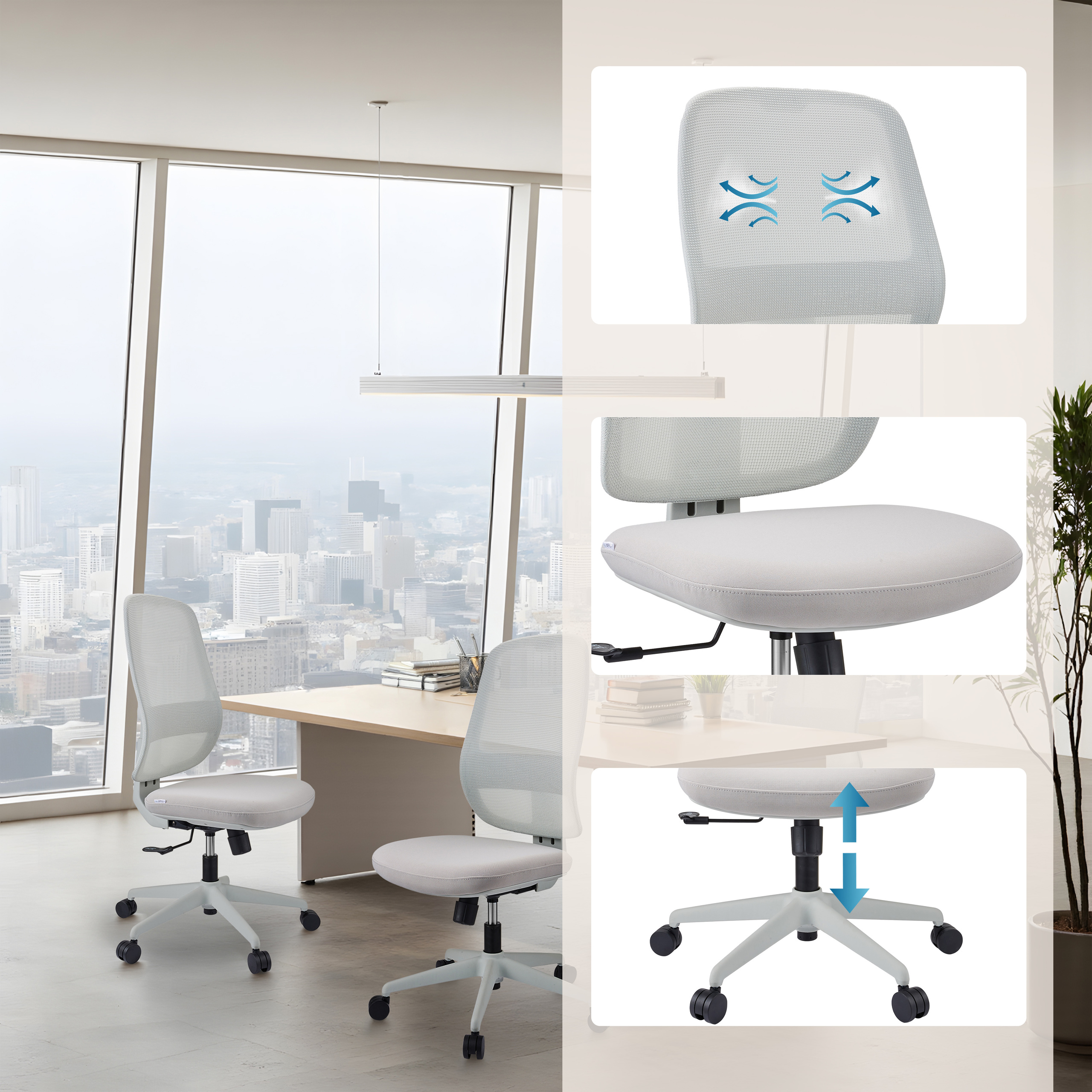 Minoro W Bürostuhl Netzstoff Weiß