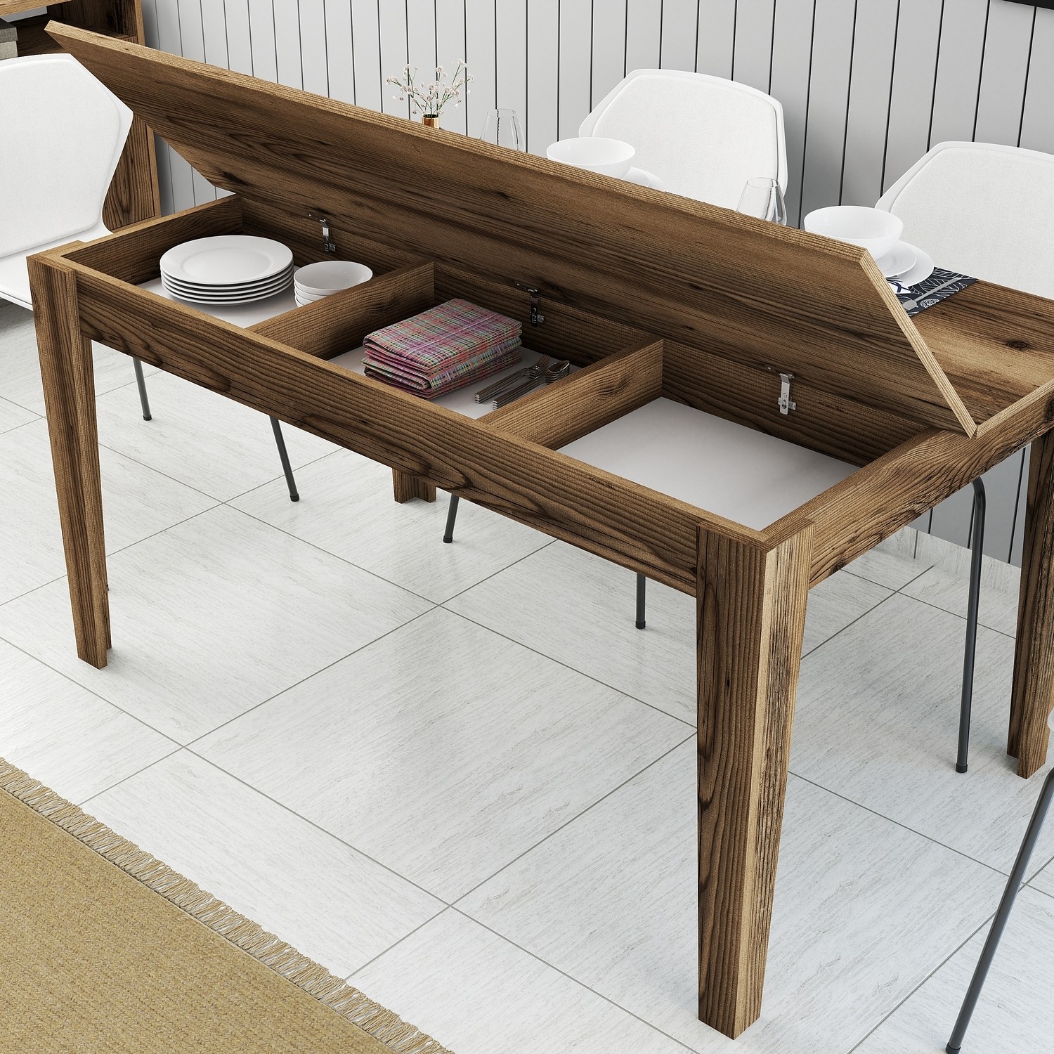 Milan Dining Table Walnut Brown 145cm x 75cm