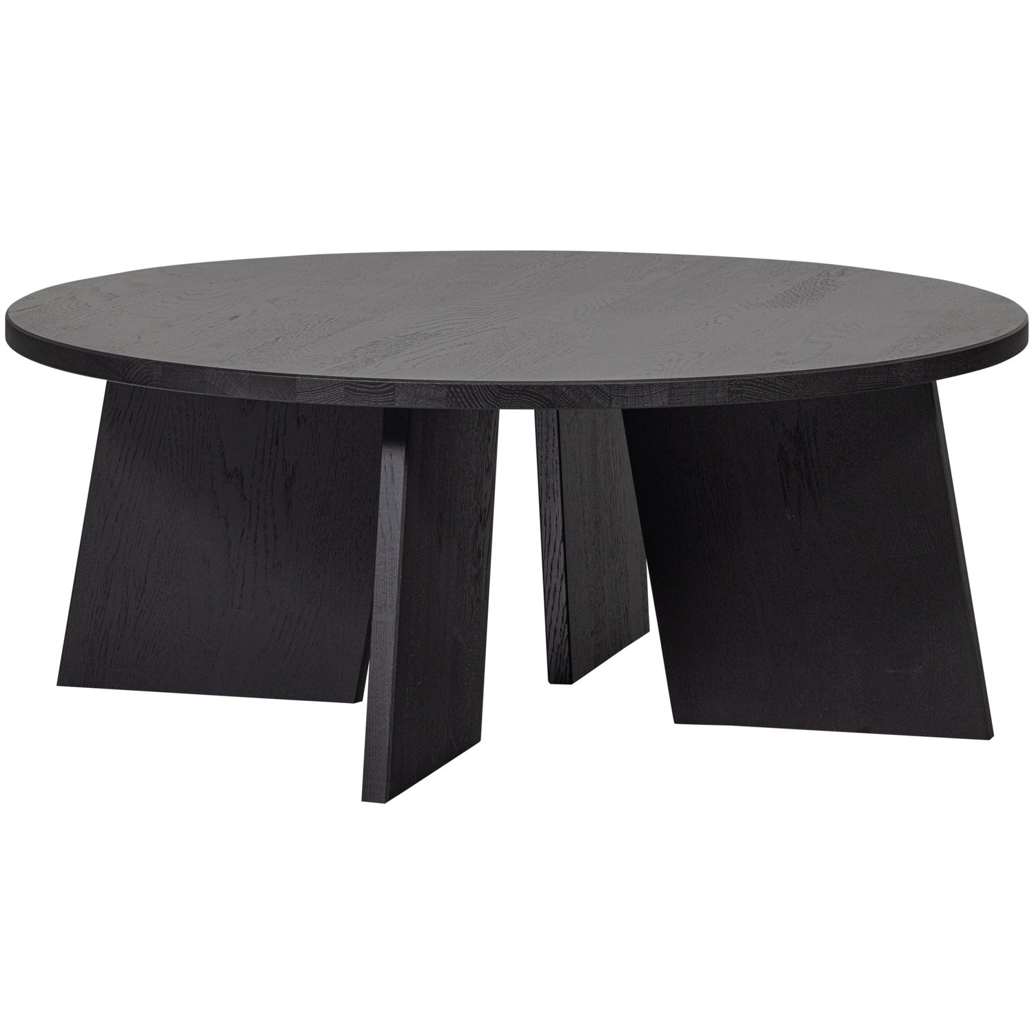 Fries Couchtisch Eichenholz Schwarz Ø 90cm