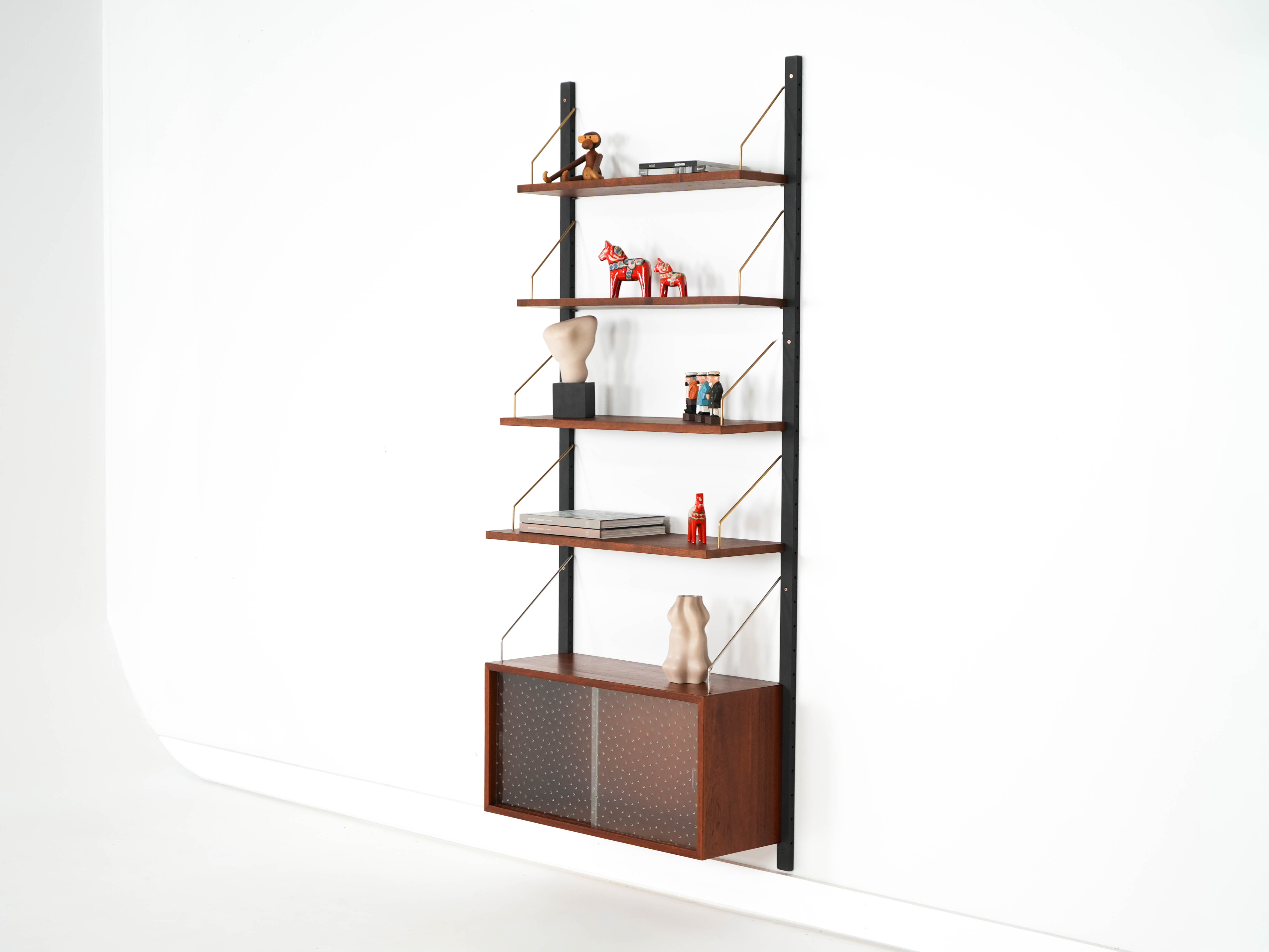 Teak wall unit brown 1960s