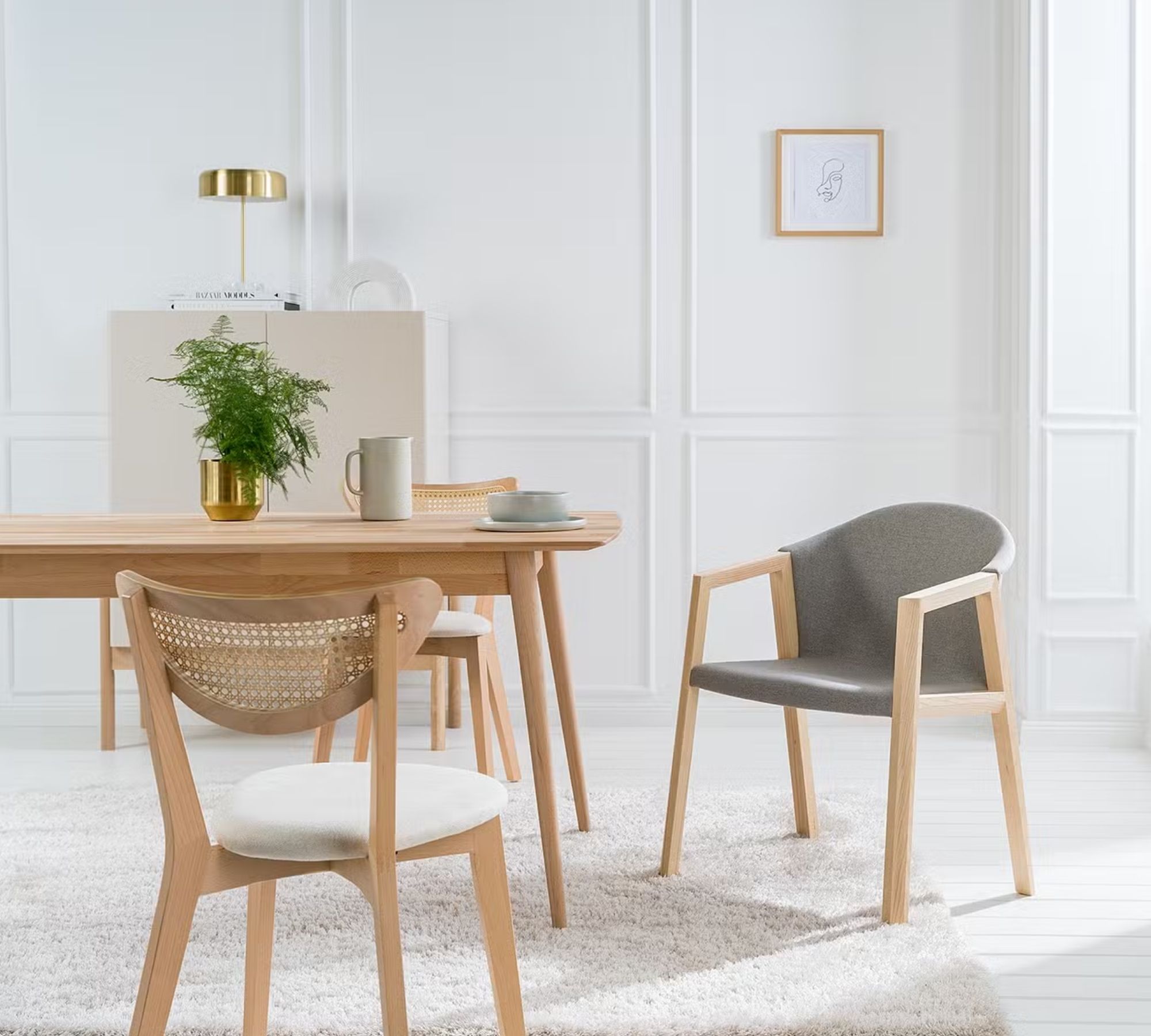 Armchair Woven Fabric Solid Ash Light Grey