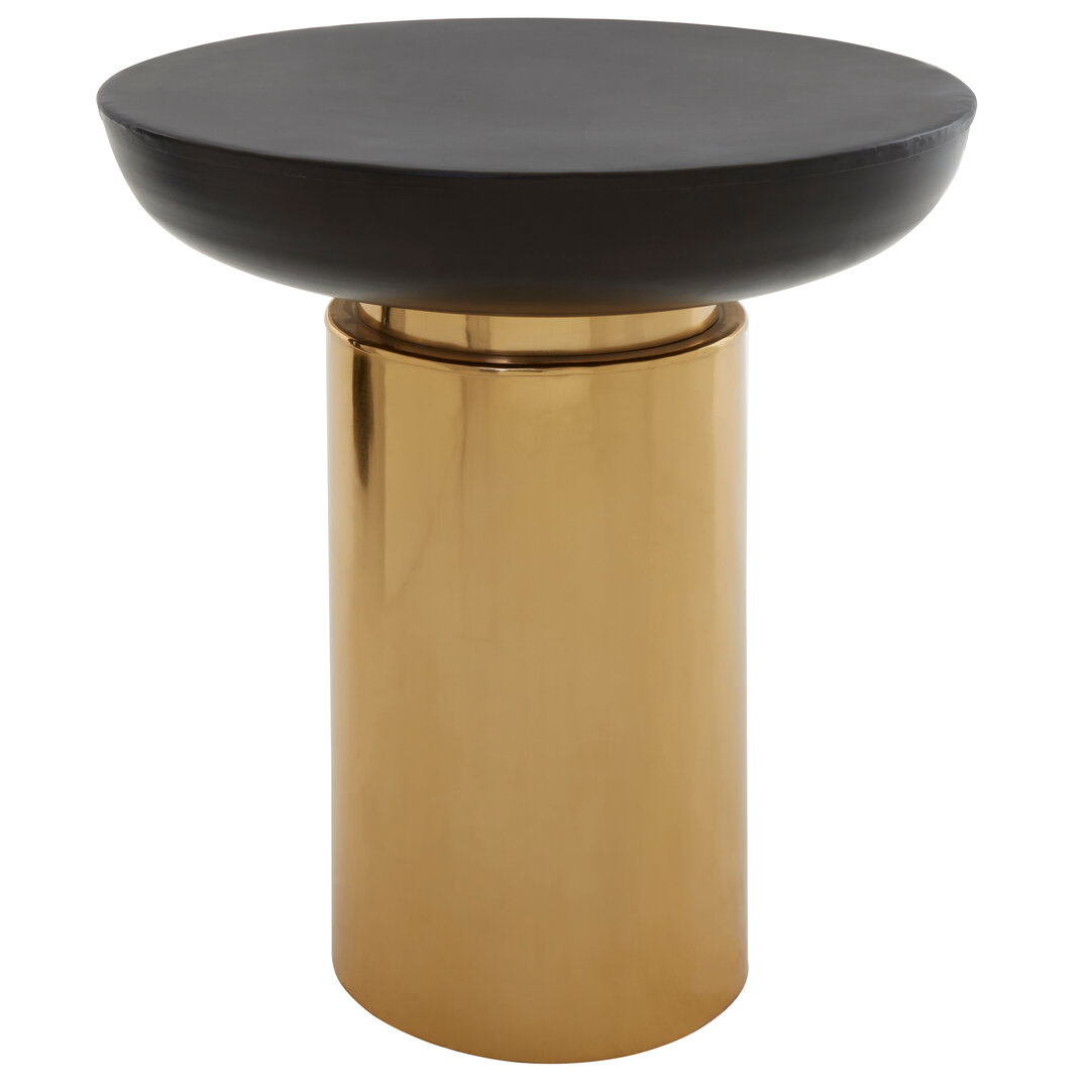 Kensington Townhouse Round Side Table Black Gold