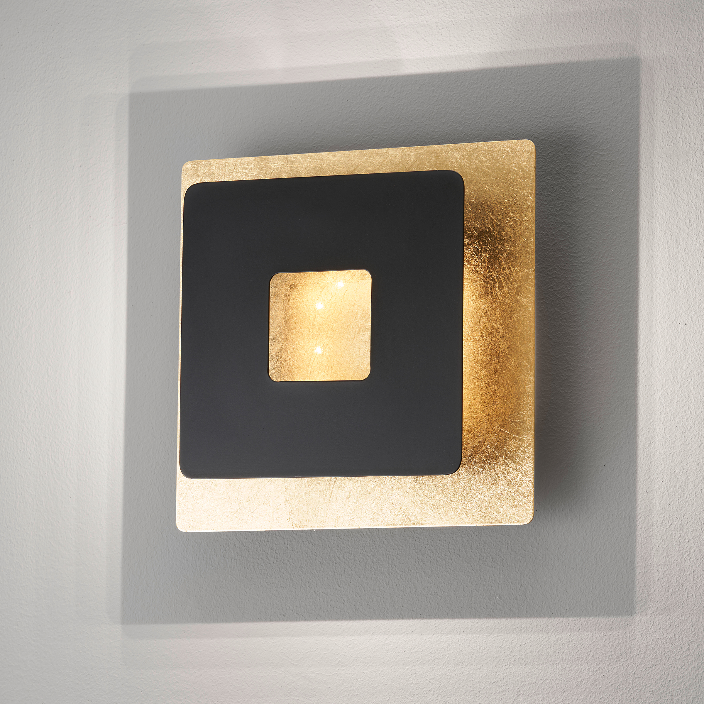 LED-Wandleuchte Hennes Eisen Schwarz Gold