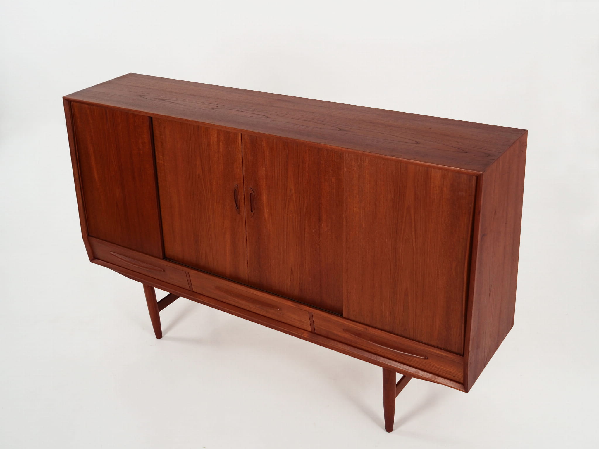 Highboard Teakholz Braun 1970er Jahre