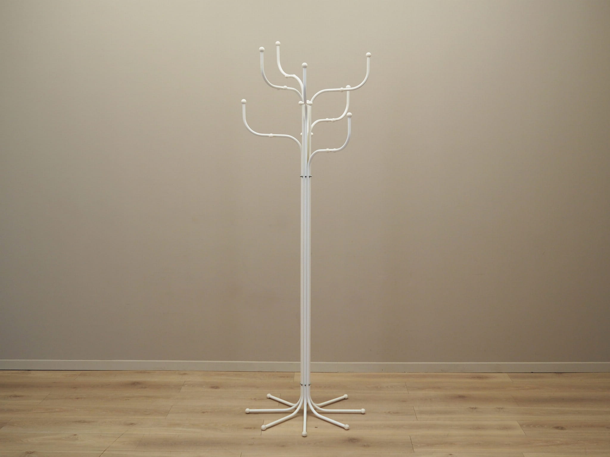 Vintage coat rack metal white 1970s
