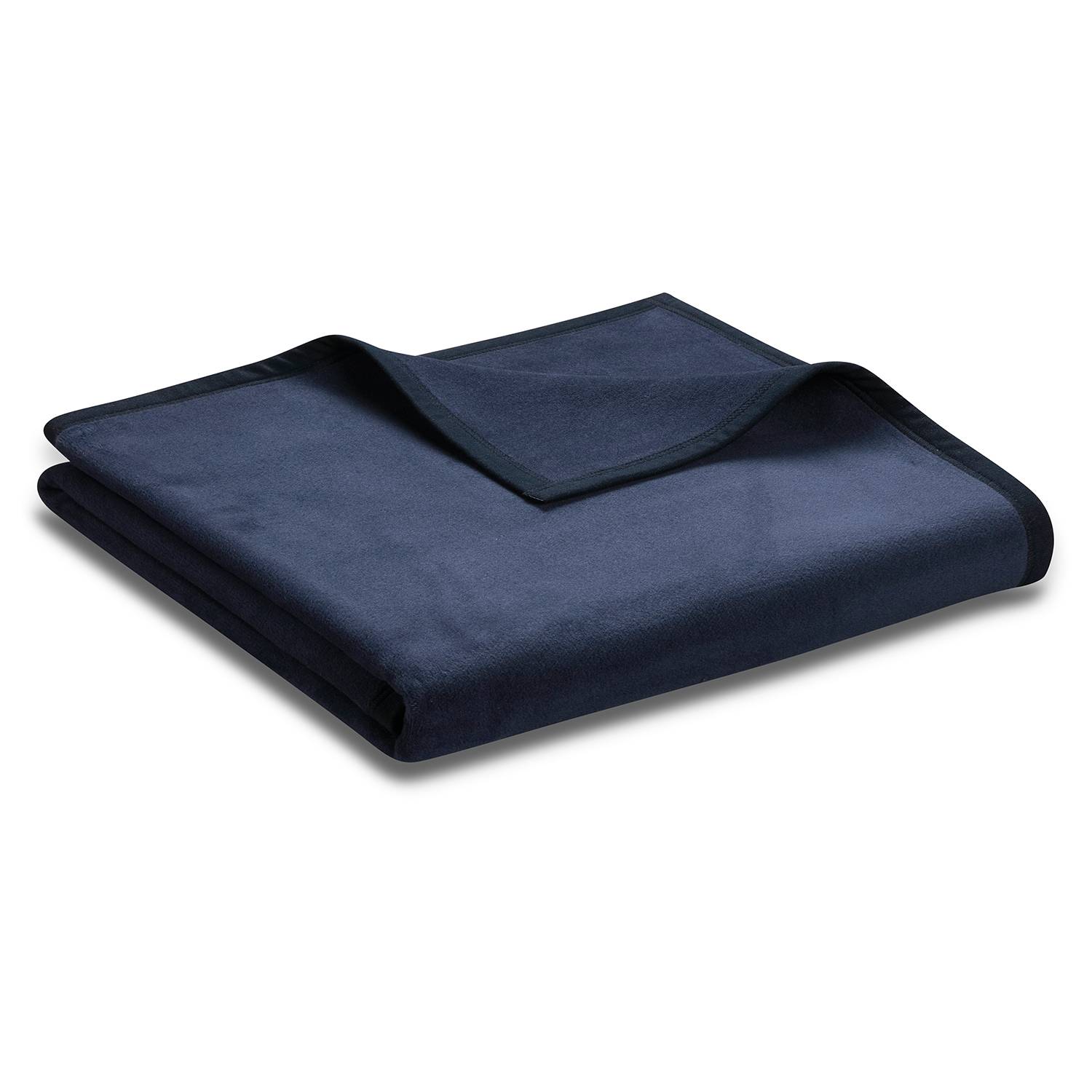 Plaid Unicolour Mischgewebe Dunkelblau 150 x 200 cm