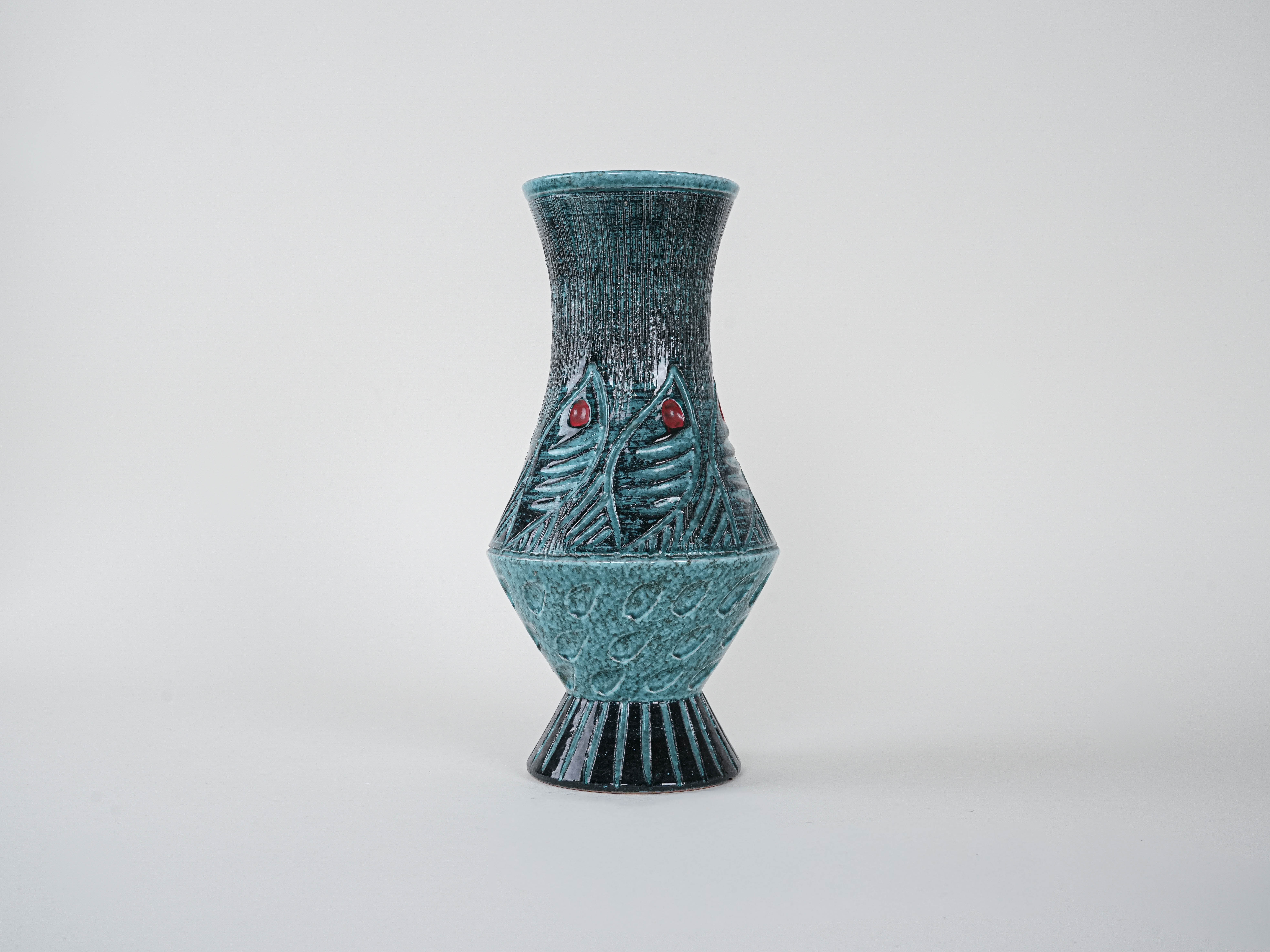 Keramikvase Fat Lava 1960er Jahre