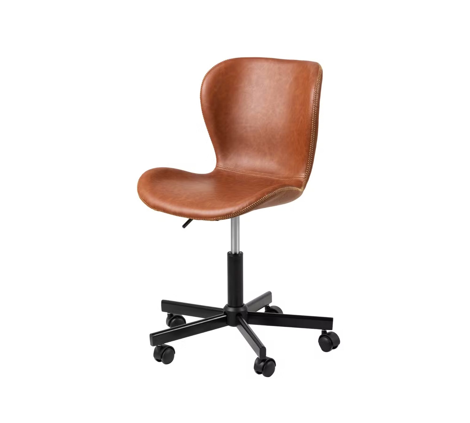 Bürodrehstuhl Kunstleder Vintage Cognac