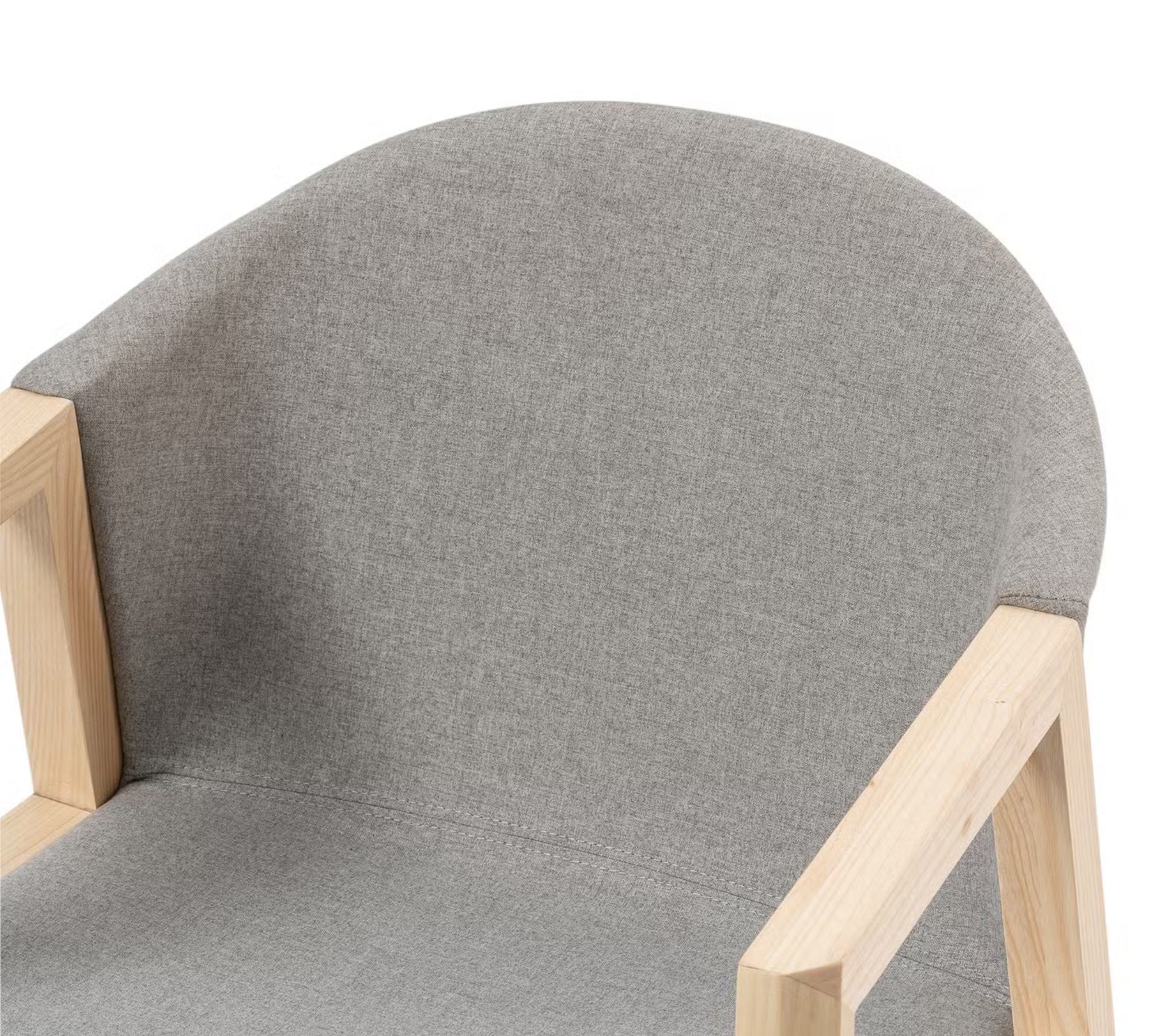 Armchair Woven Fabric Solid Ash Light Grey