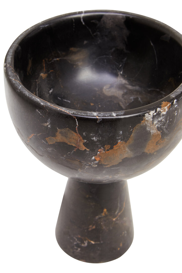 Salmo Kleiner Säule Schale Marmor Schwarz