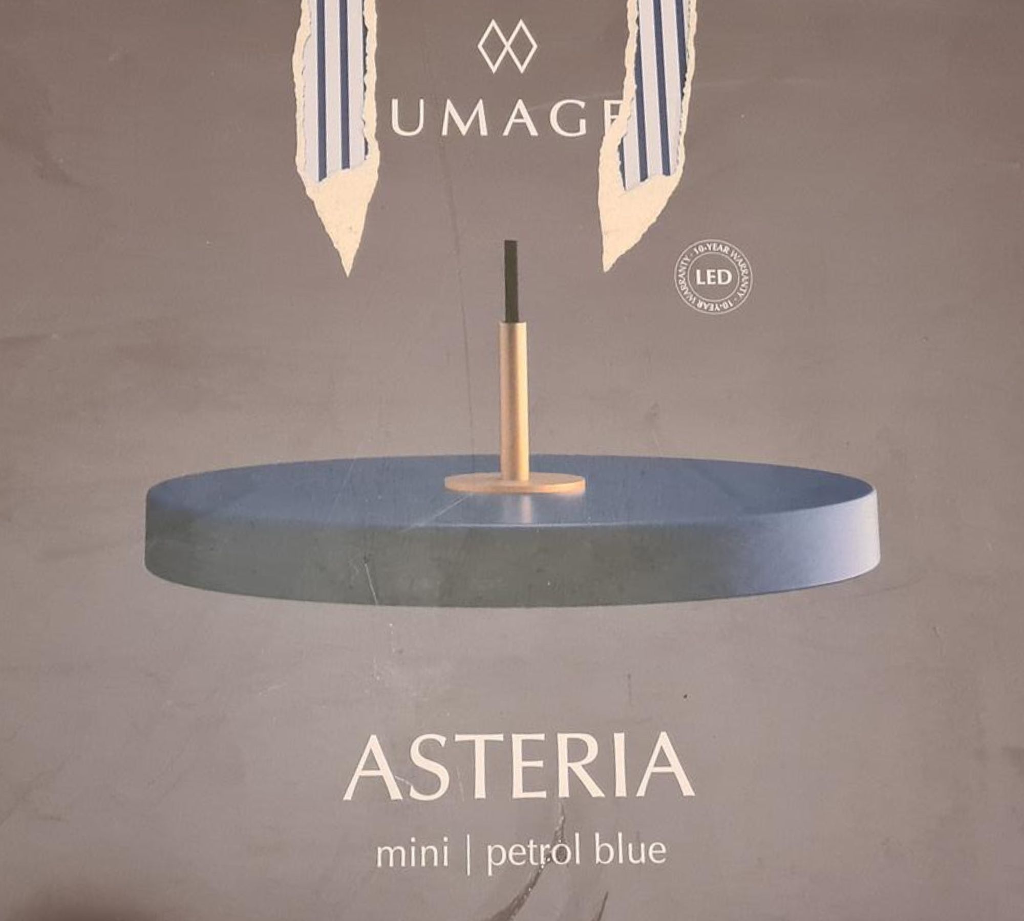 Asteria Pendant Lamp Mini Brass Petrol Blue
