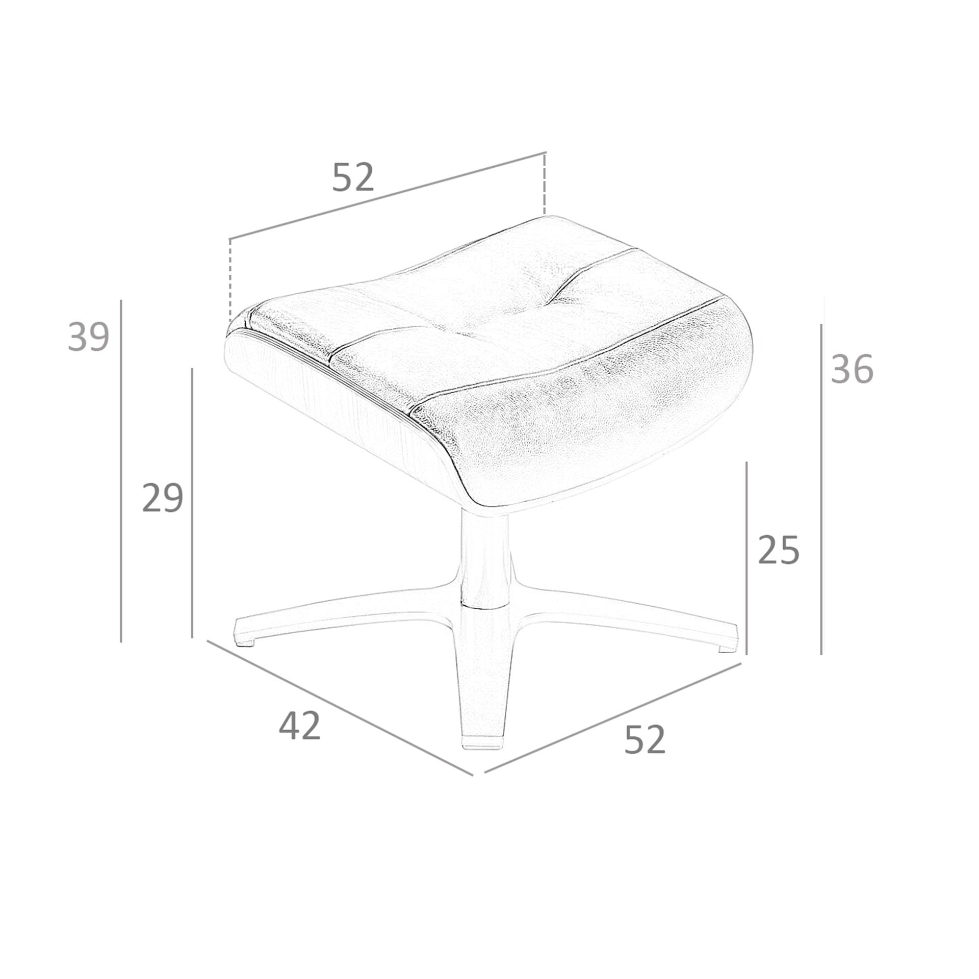 Ottoman 5084 Leder Braun