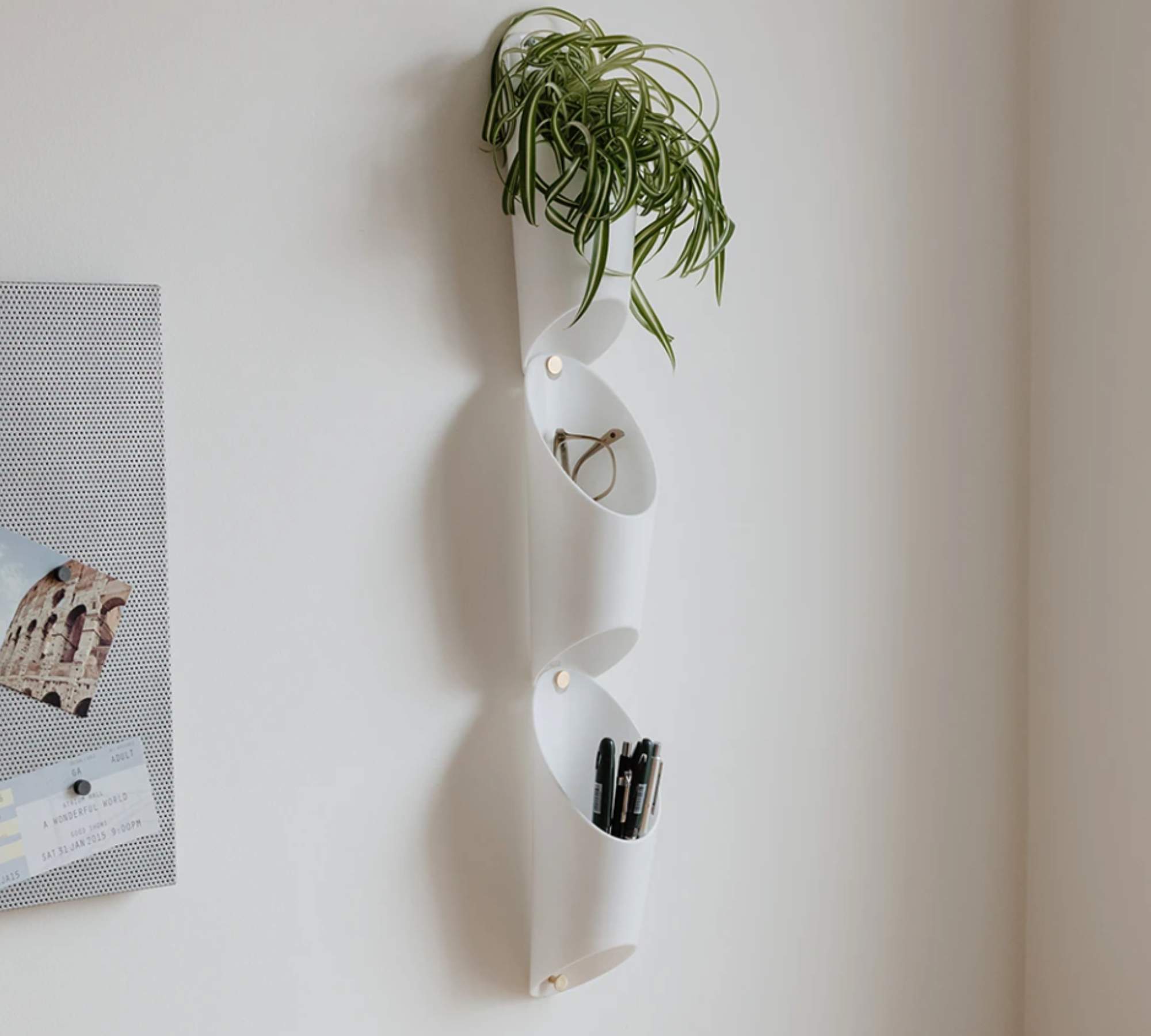 3x Wandvase Weiß
