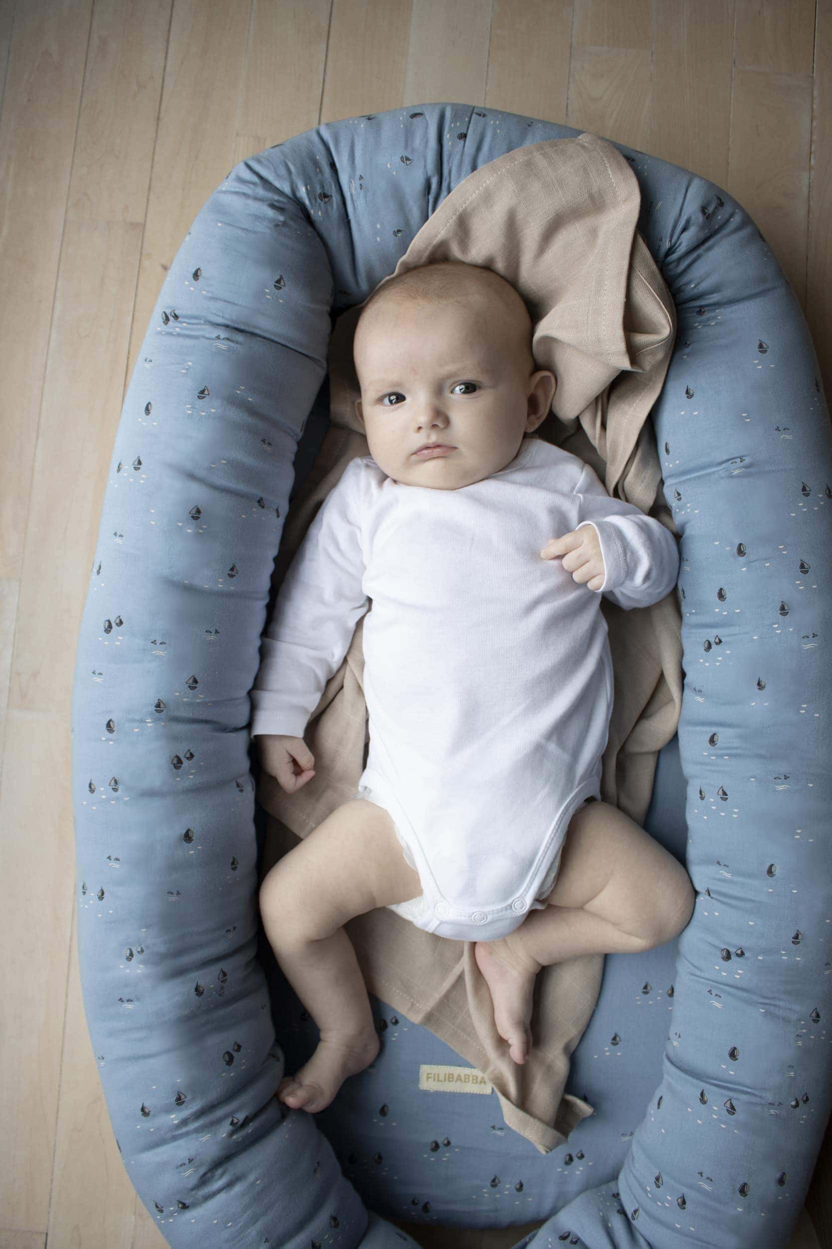 Wave Therapy Babynest Bio-Baumwolle Blau