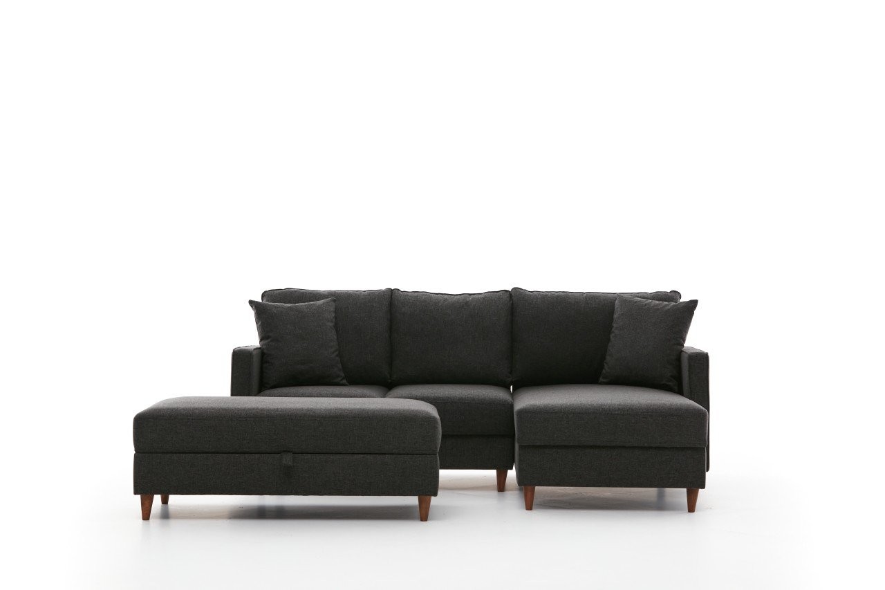 Sofa Récamiere Rechts Textil Anthrazit