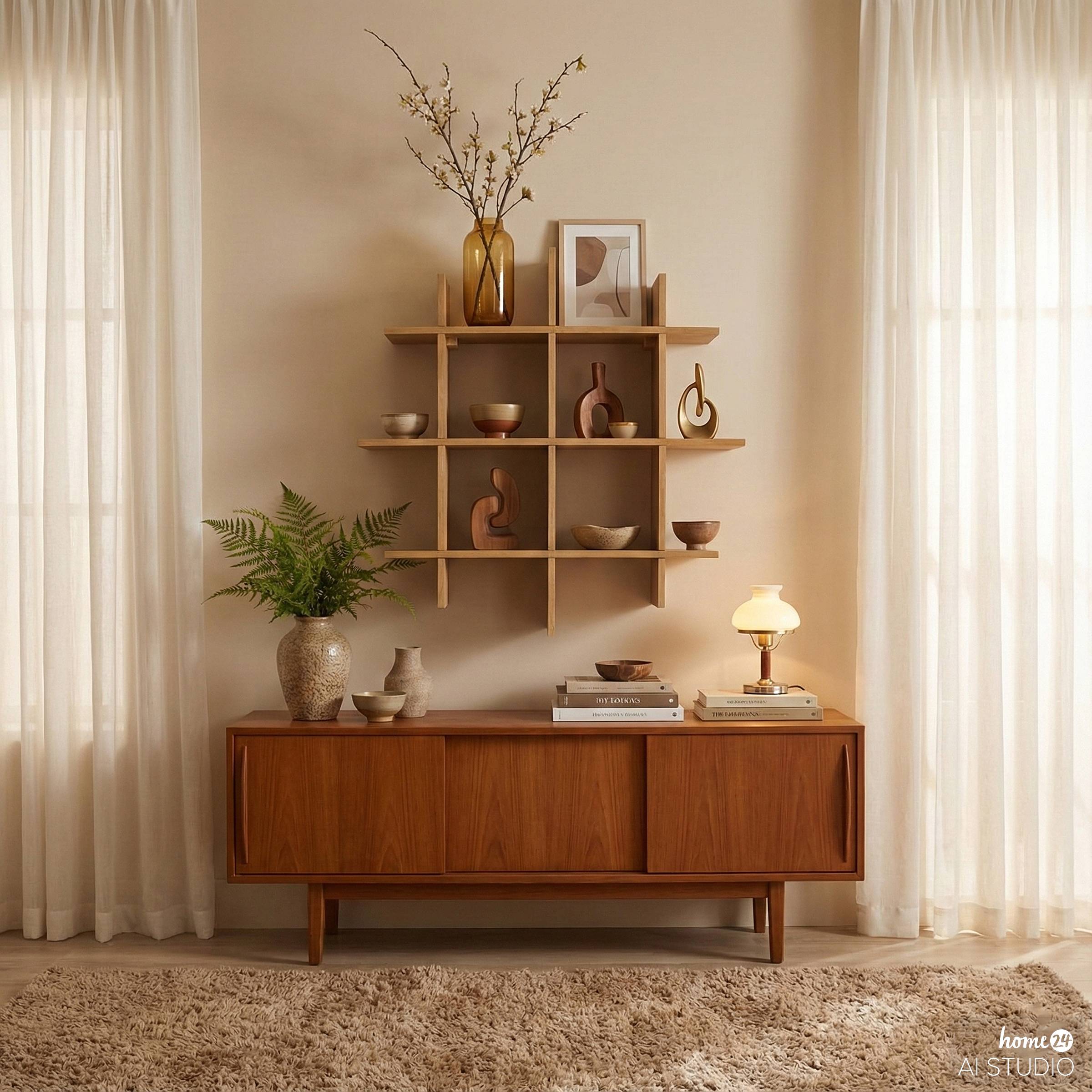 Furniertes Tassenregal SONDEY Tanne