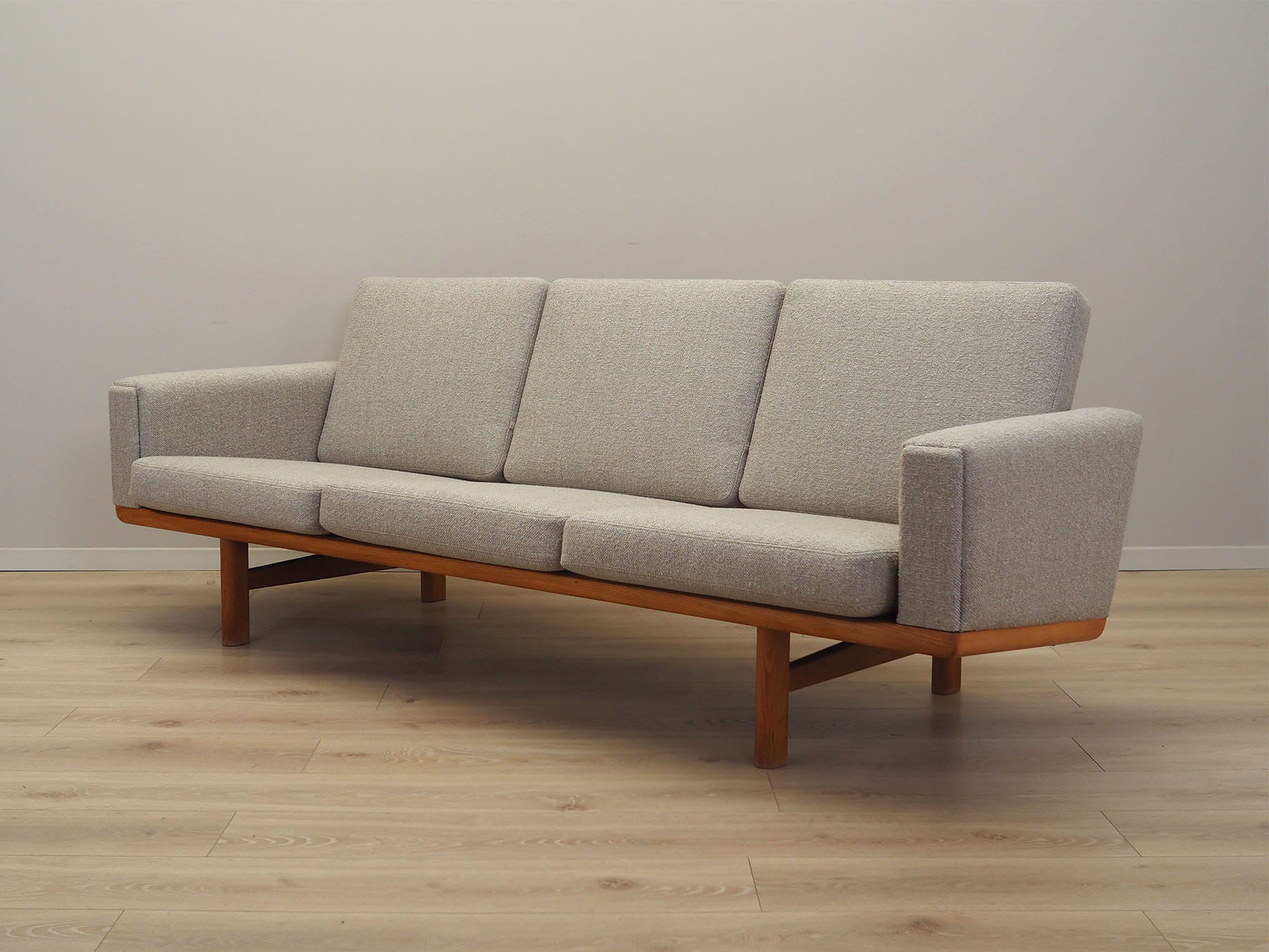 Vintage Sofa Ash wood Textile Grey 1960s