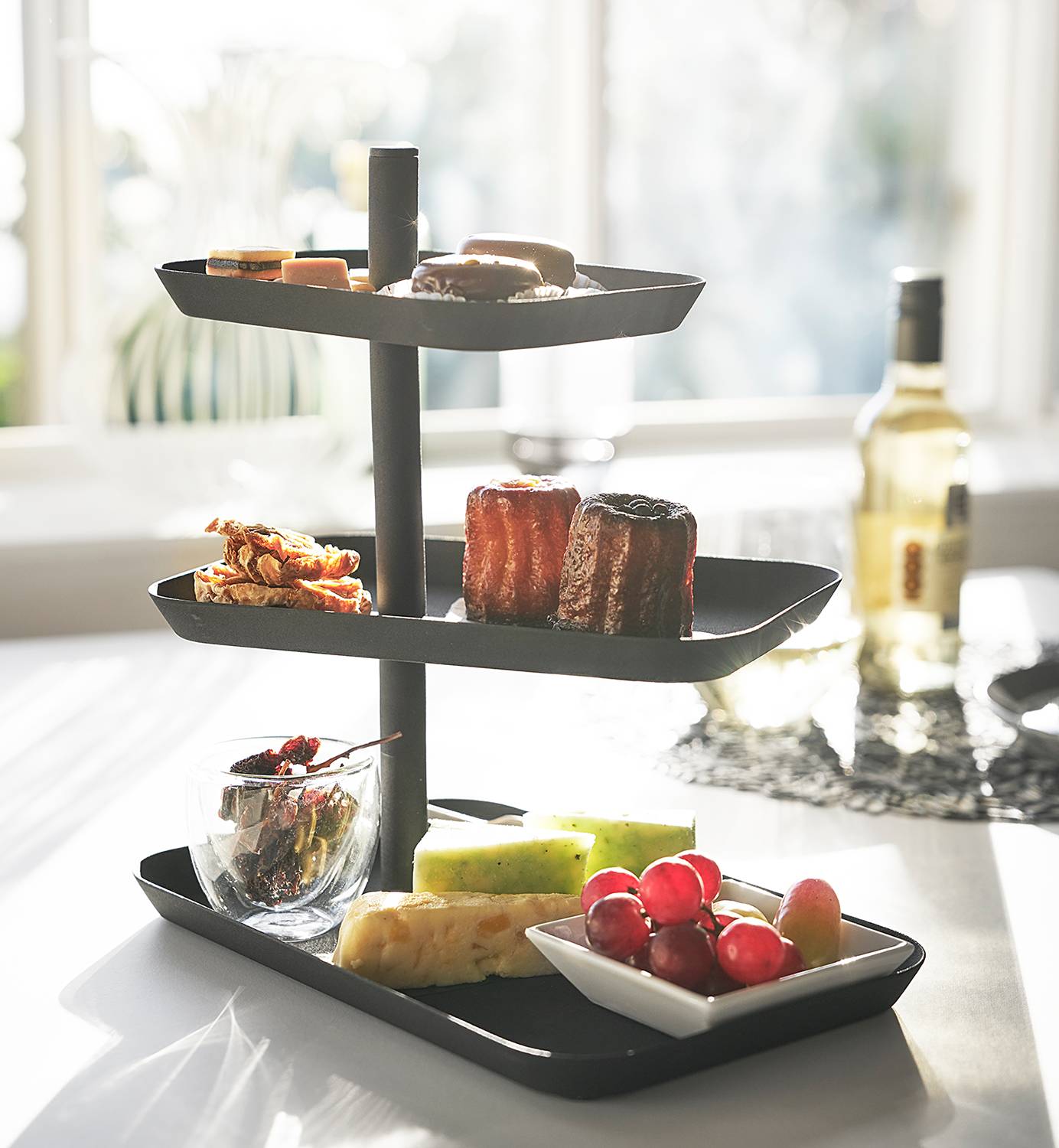 Tower Etagere Steel Black