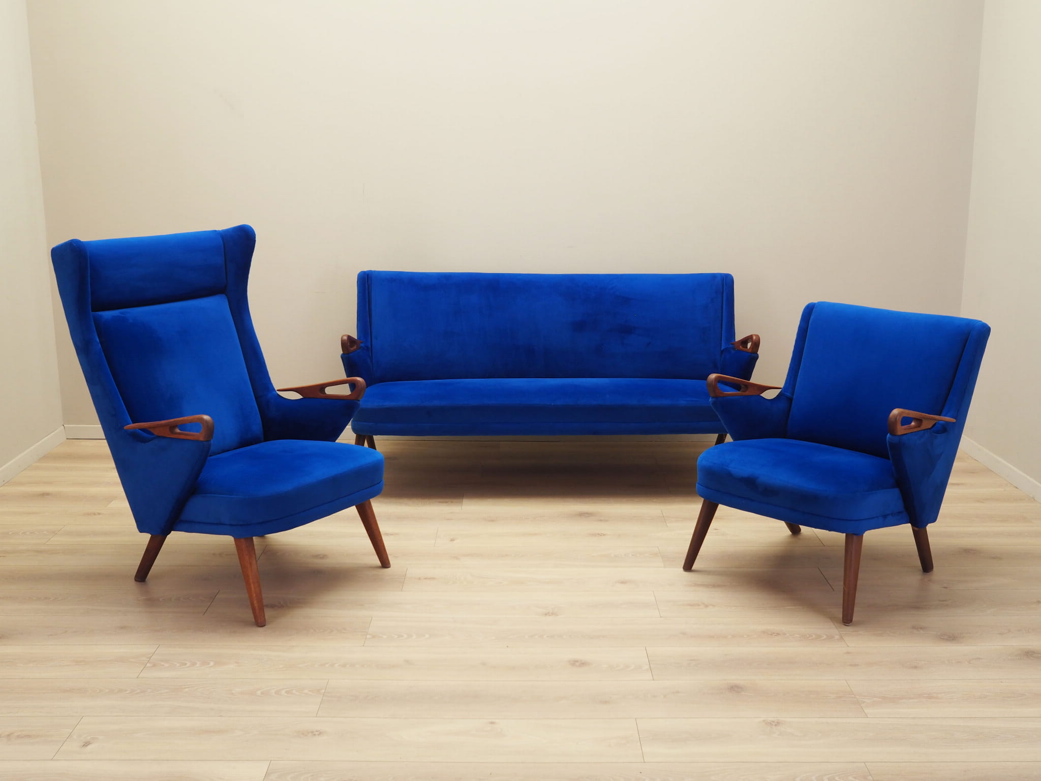 Wohnzimmer-Set Blau 1960er Jahre