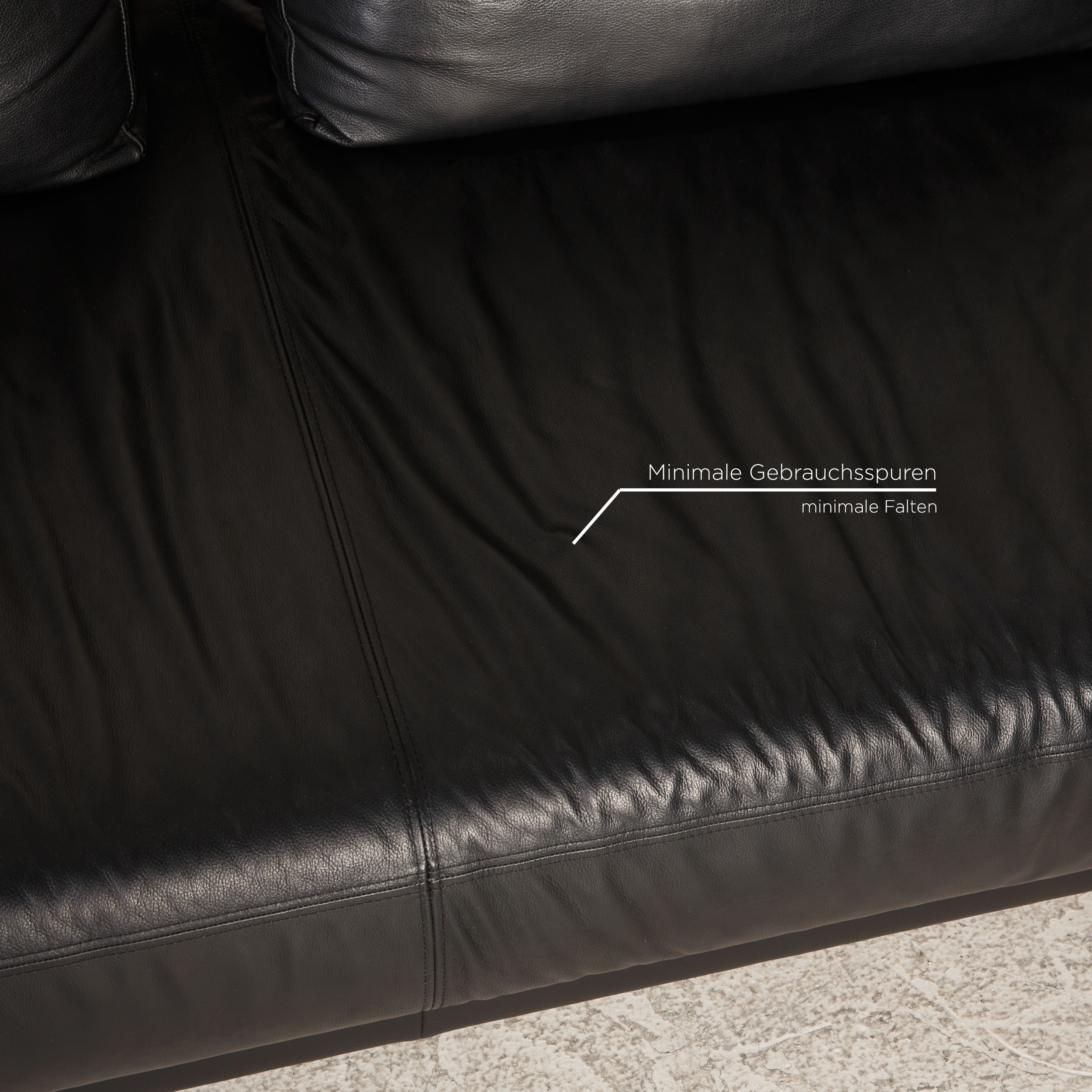 Face Ecksofa Leder Schwarz