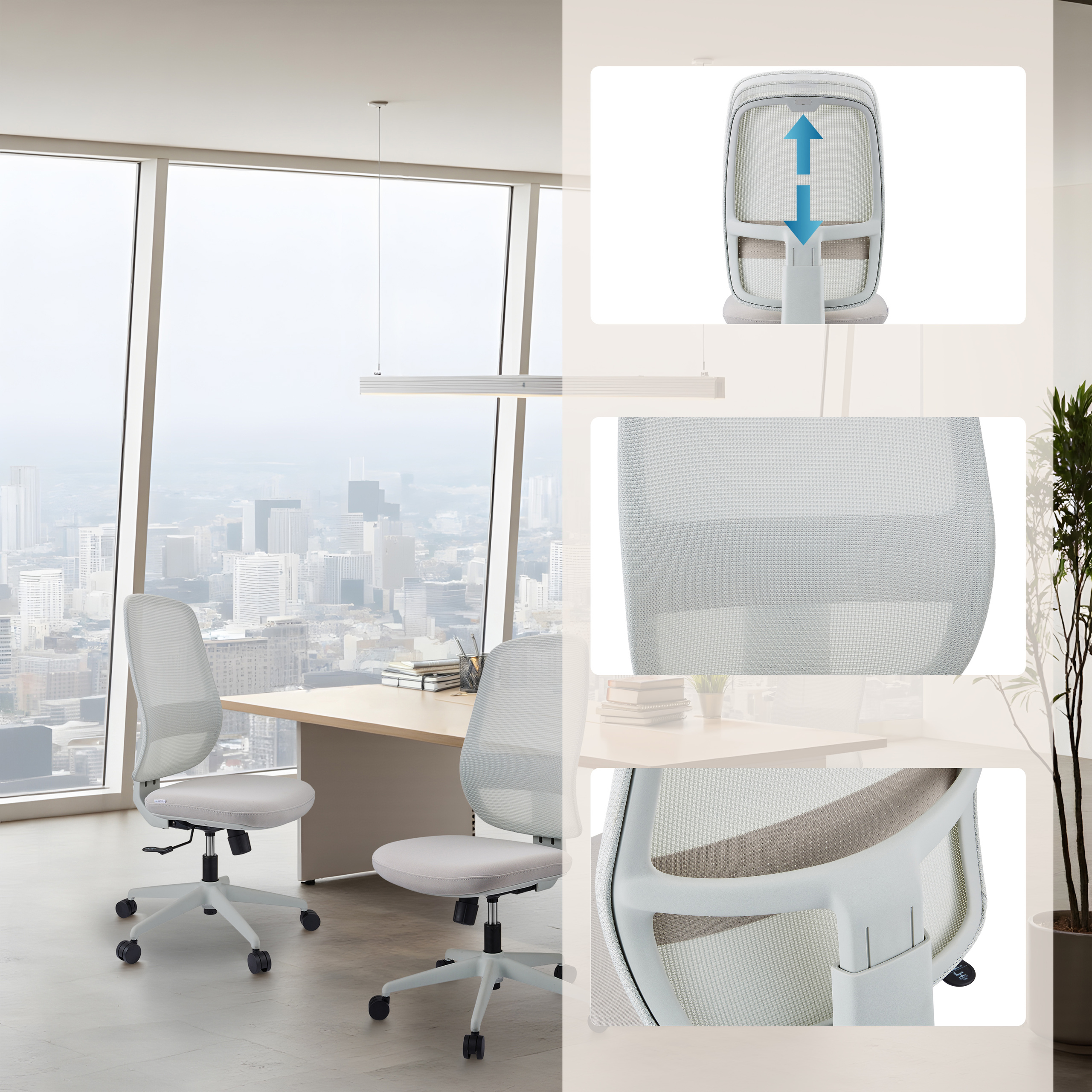 Minoro W Bürostuhl Netzstoff Weiß