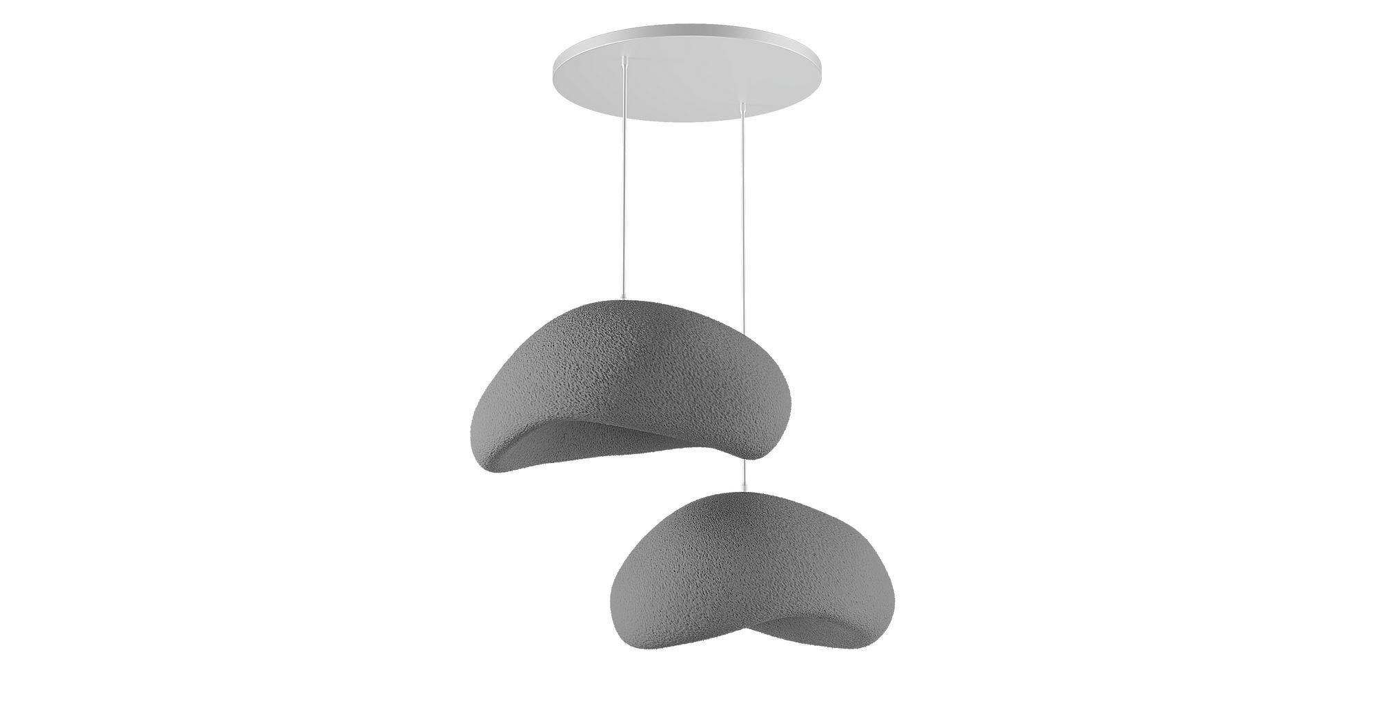 2-Flammig Wabi Sabi Grainbeams Pendelleuchte Beton Grau