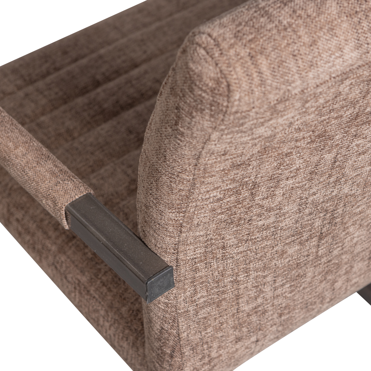 2x Oak Dining Chair Textile Brown