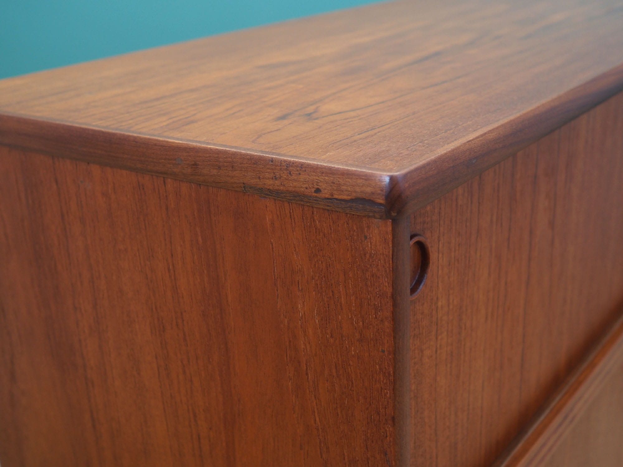 Vintage Highboard Teakholz Braun 1960er Jahre