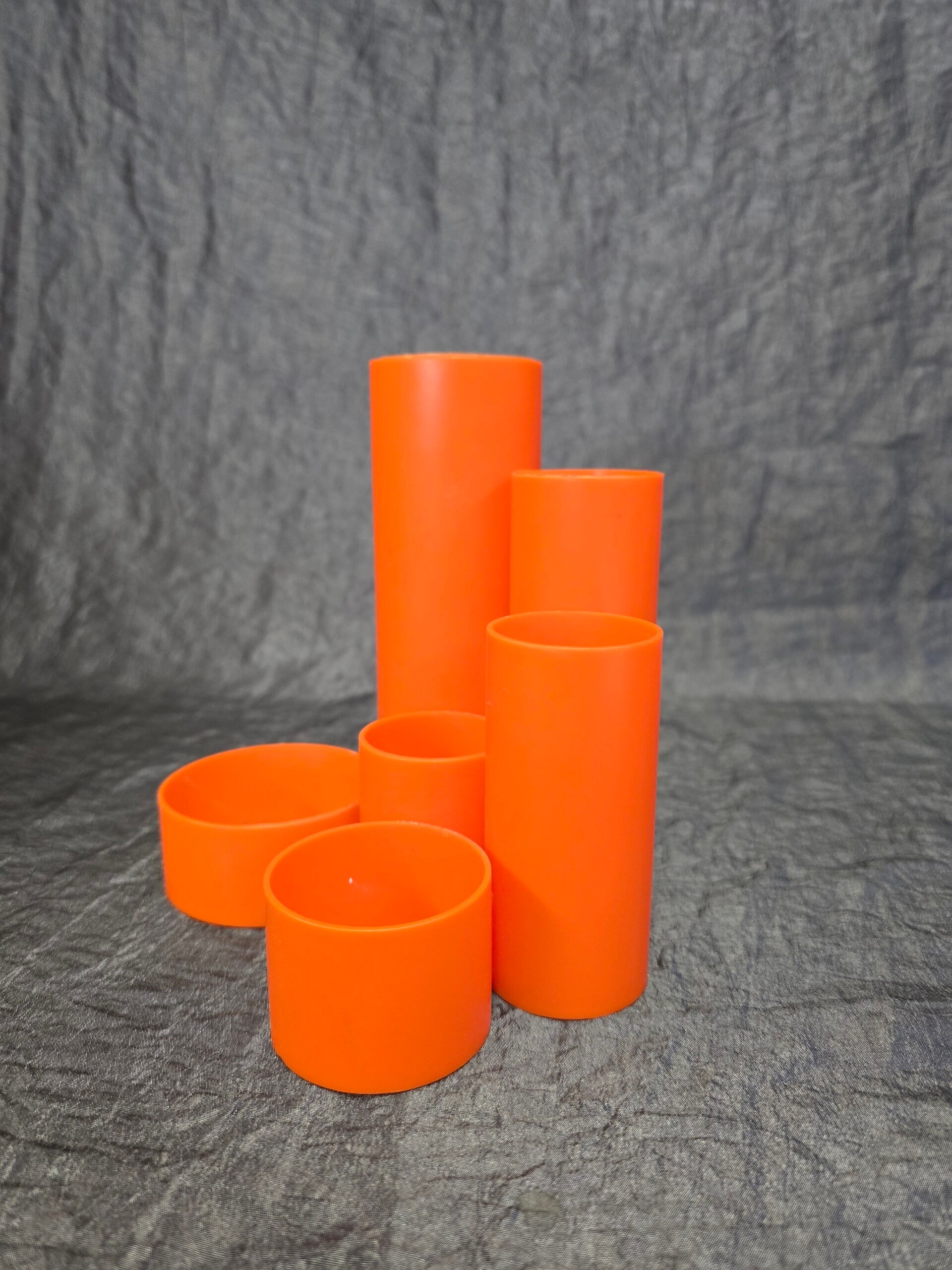 Vintage Stiftebox Kunststoff Orange